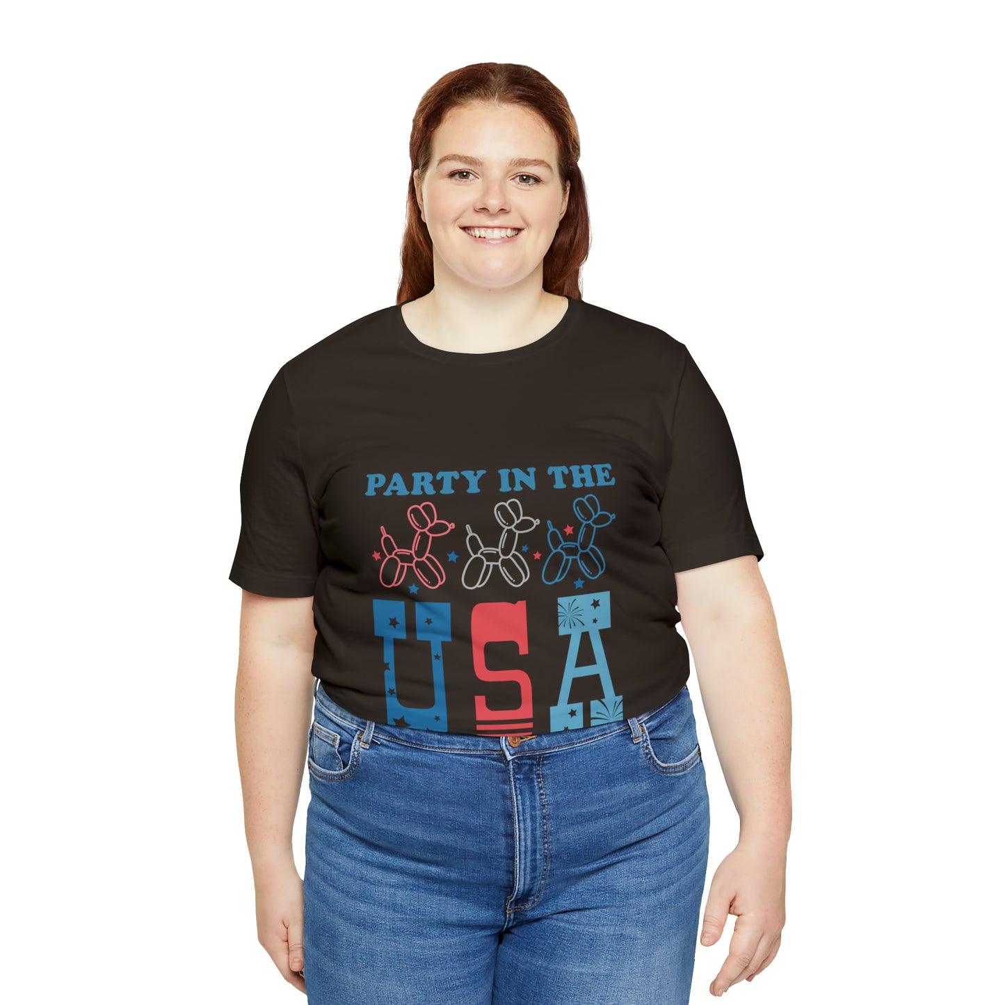 4th of July Party in the USA Unisex Jersey Short Sleeve Tee Patriotic American Flag Retro