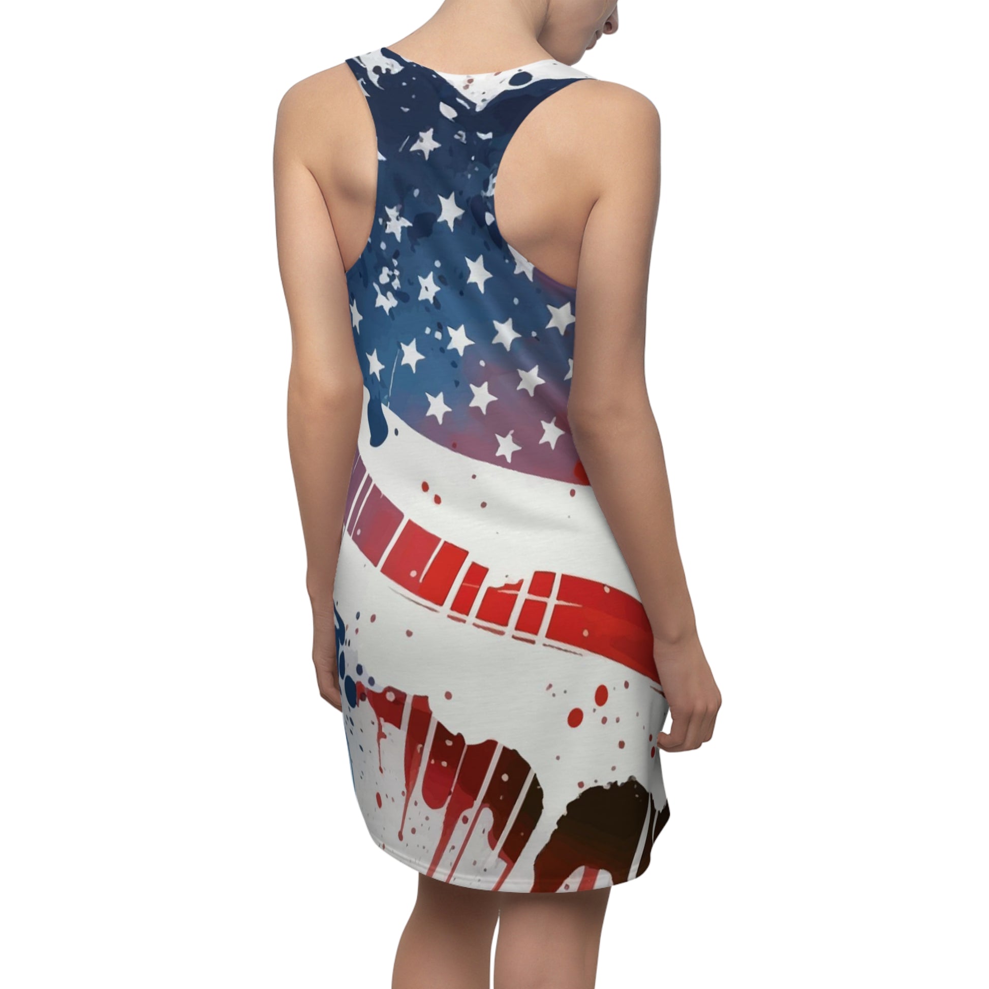 Distressed American flag dress Women's Racerback Dress Patriotic – Southern Hounds of SC Distressed American flag dress Women's Racerback Dress Patriotic – Southern Hounds of SC