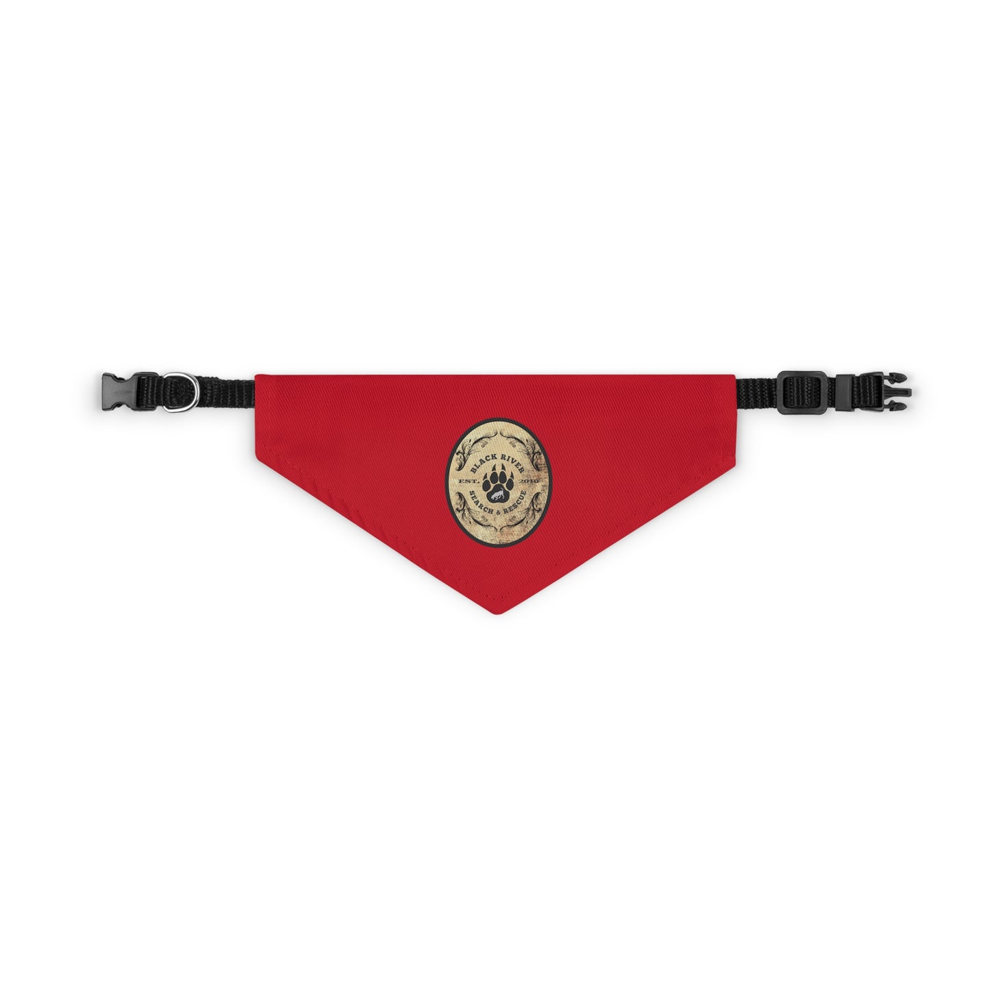 Red Black River Search & Rescue Logo Pet Bandana Collar