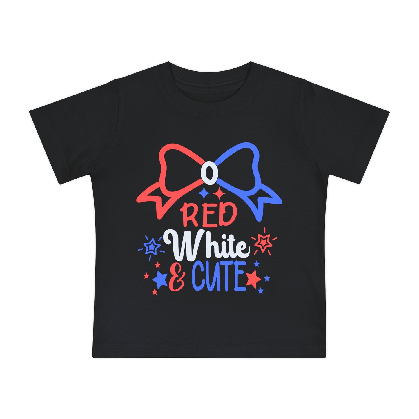 Red White and Cute 4th of July Baby Short Sleeve T-Shirt Patriotic