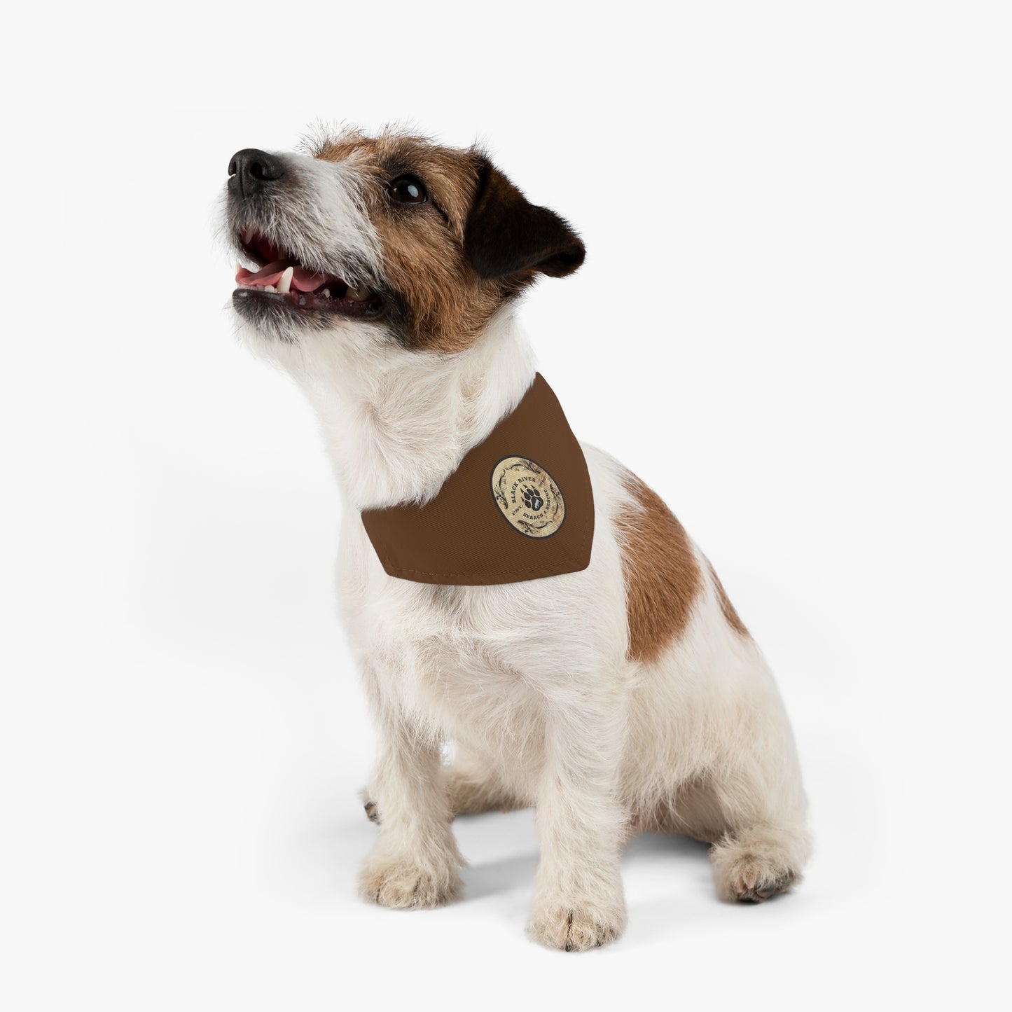 Brown Black River Search & Rescue Logo Pet Bandana Collar