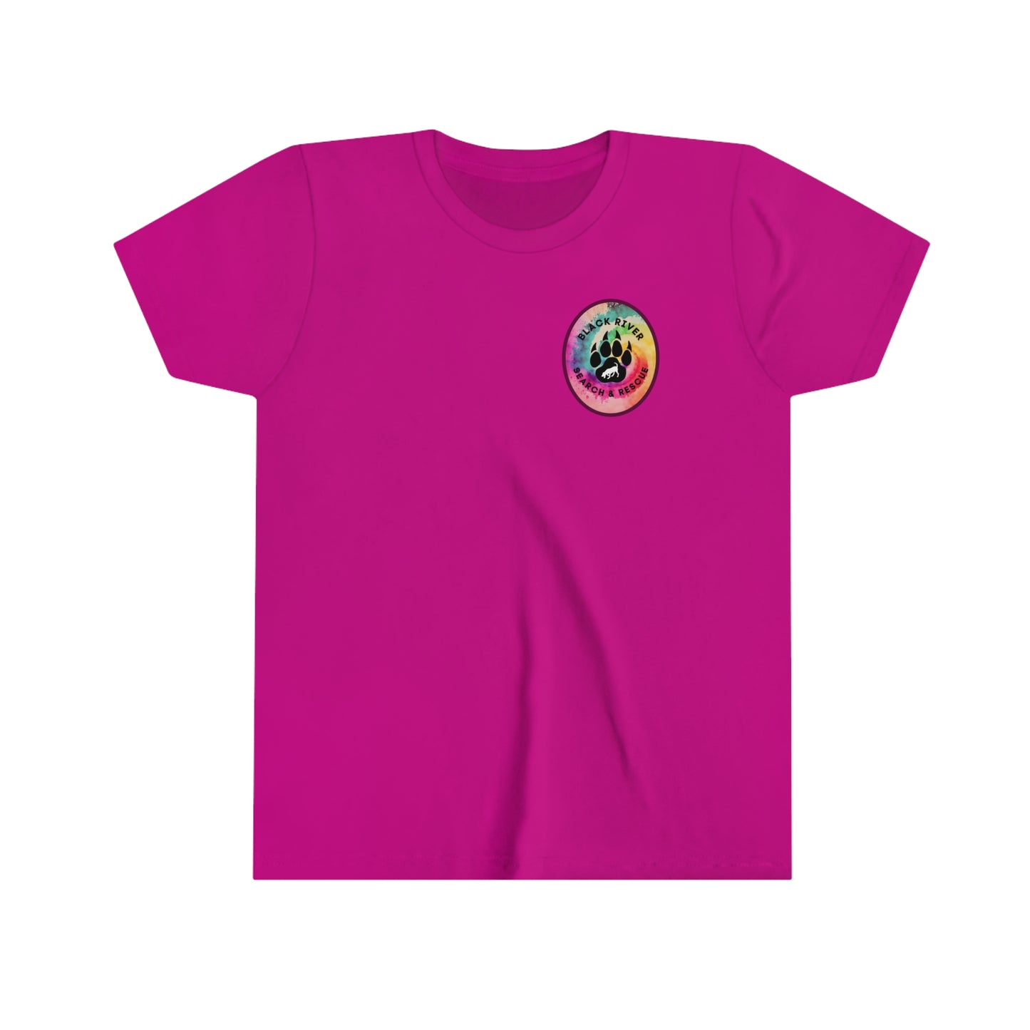 Tie Dye Black River Search & Rescue Logo Youth Short Sleeve Tee