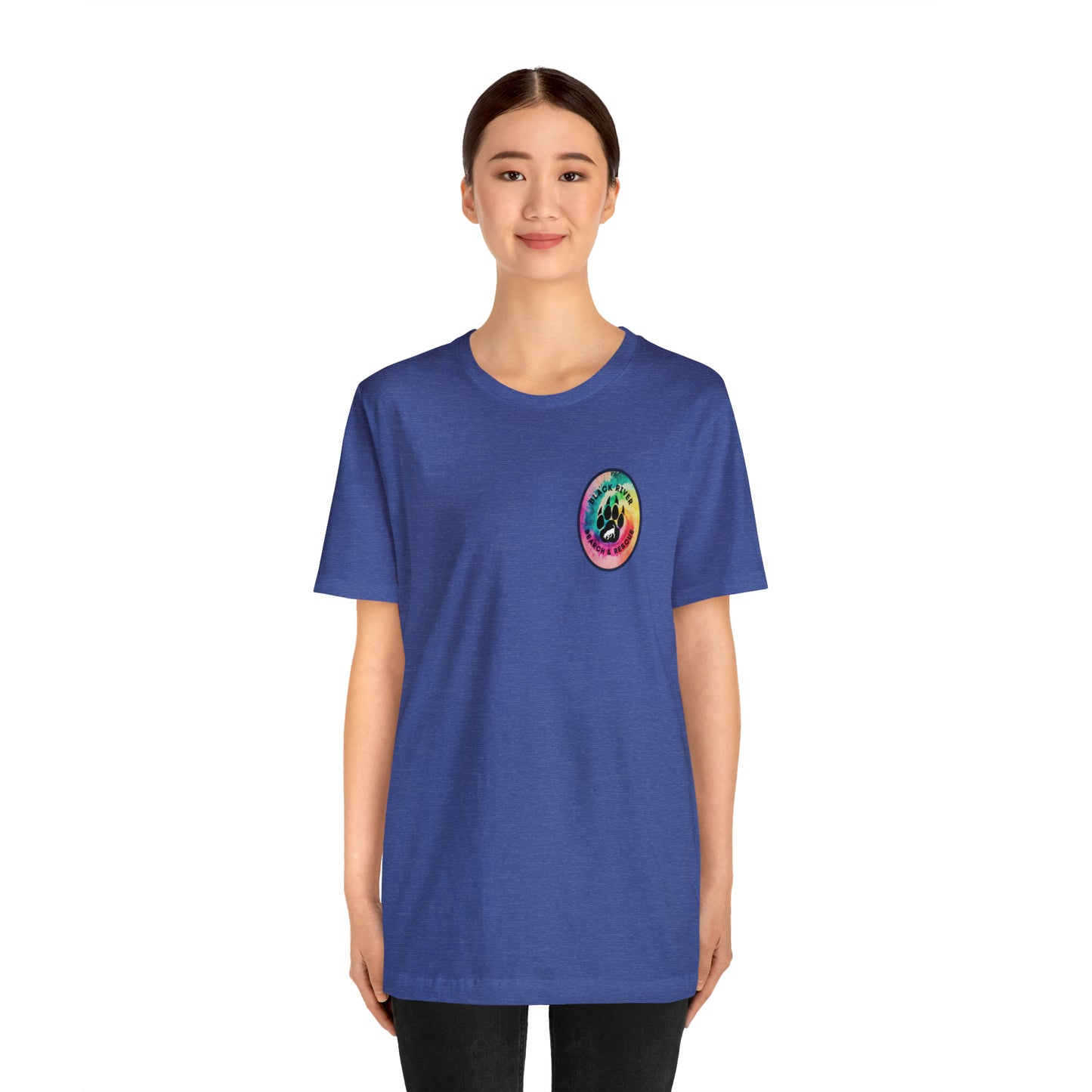 Tie Dye Black River Search & Rescue Logo Unisex Jersey Short Sleeve Tee