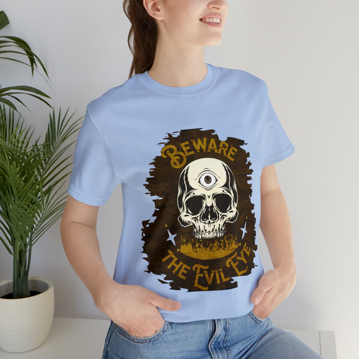 Brown Evil Eye Halloween Shirt, Halloween shirt, Skull Shirt