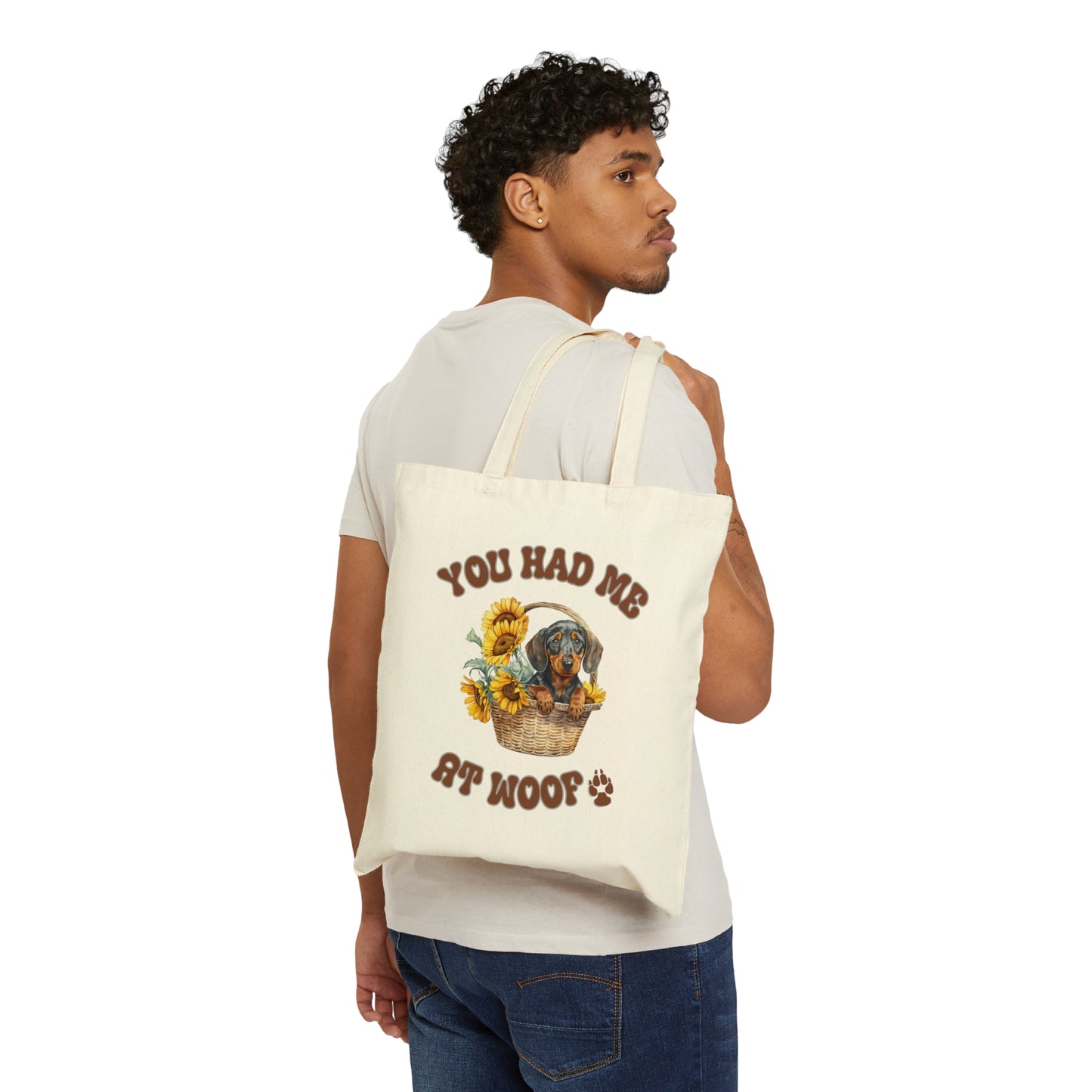 Dachshund Cotton Canvas Tote Bag