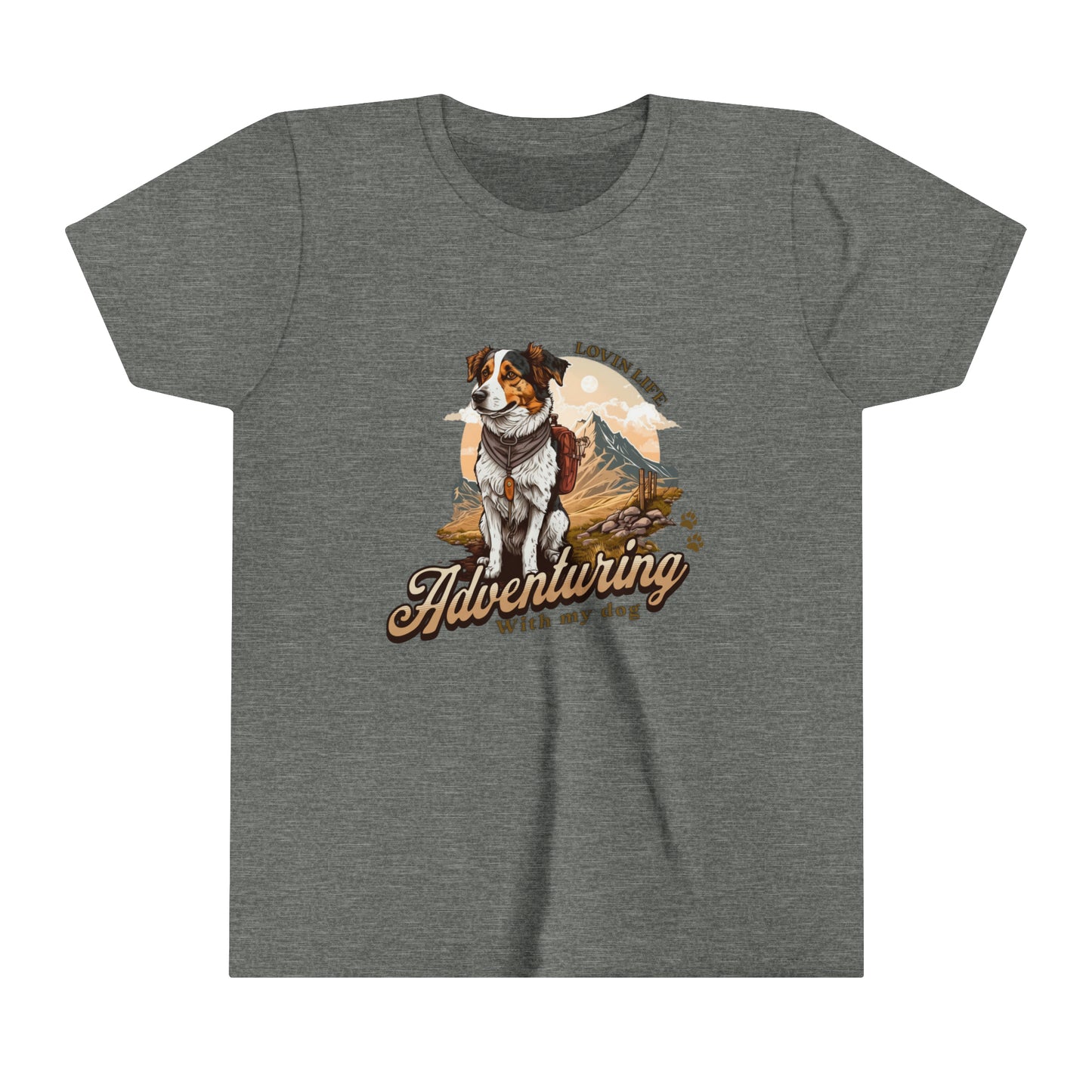 Outdoor Dog Youth Short Sleeve , Adventuring with my dog