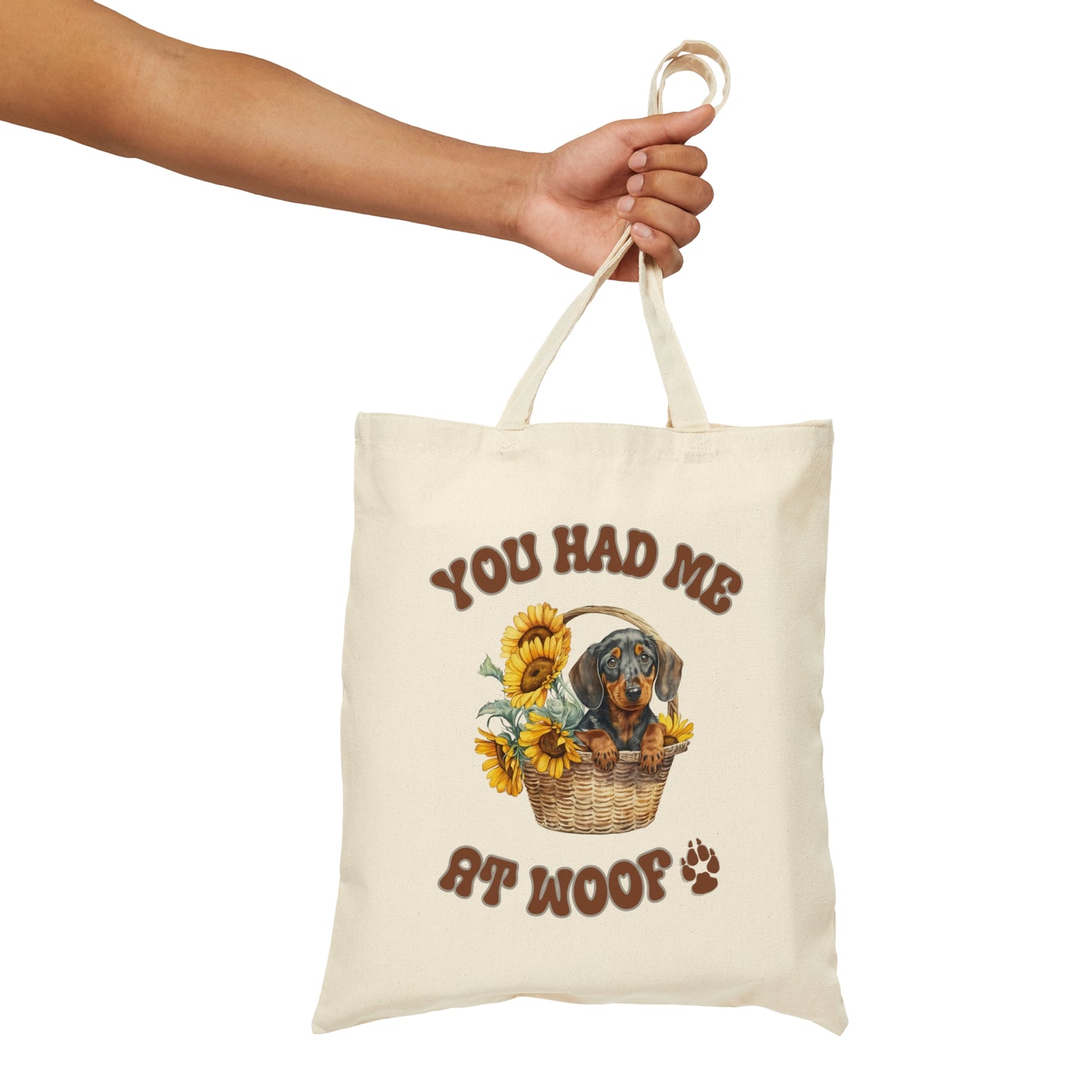 Dachshund Cotton Canvas Tote Bag