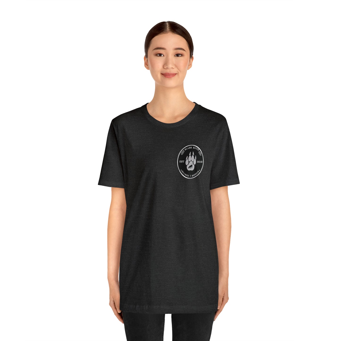 Black River Search & Rescue Logo Black Unisex Jersey Short Sleeve Tee