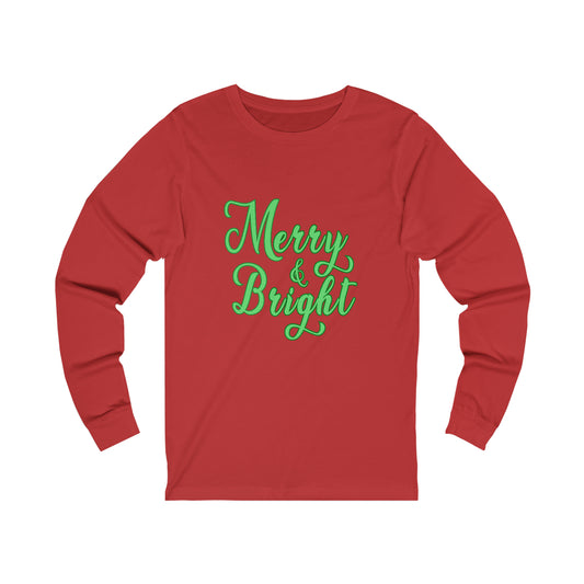 Green Merry & Bright Long Sleeve Tee