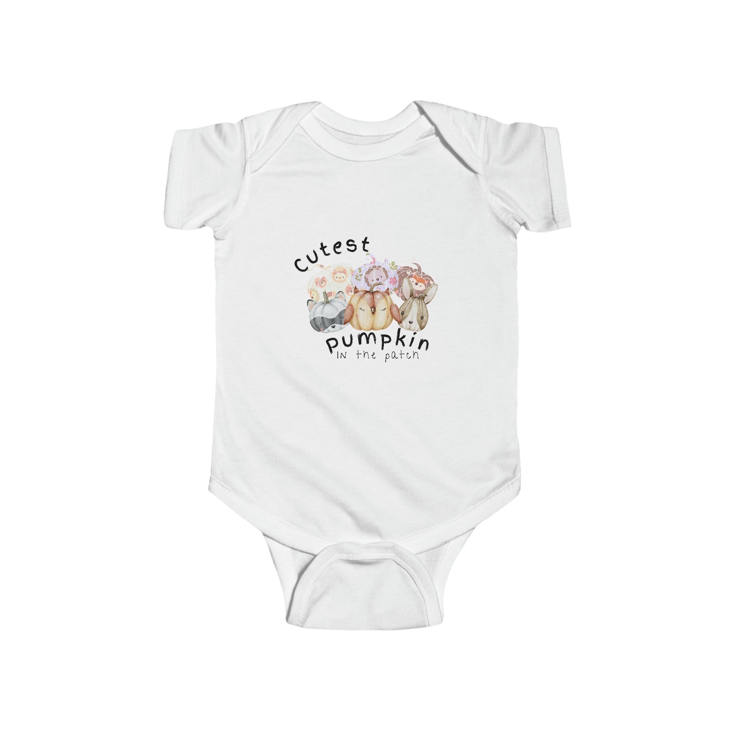 Cutest Pumpkin in the Patch Bodysuit, Cute pumpkin Onesie, Unisex Pumpkin Bodysuit, Owl, Raccoon, Bunny