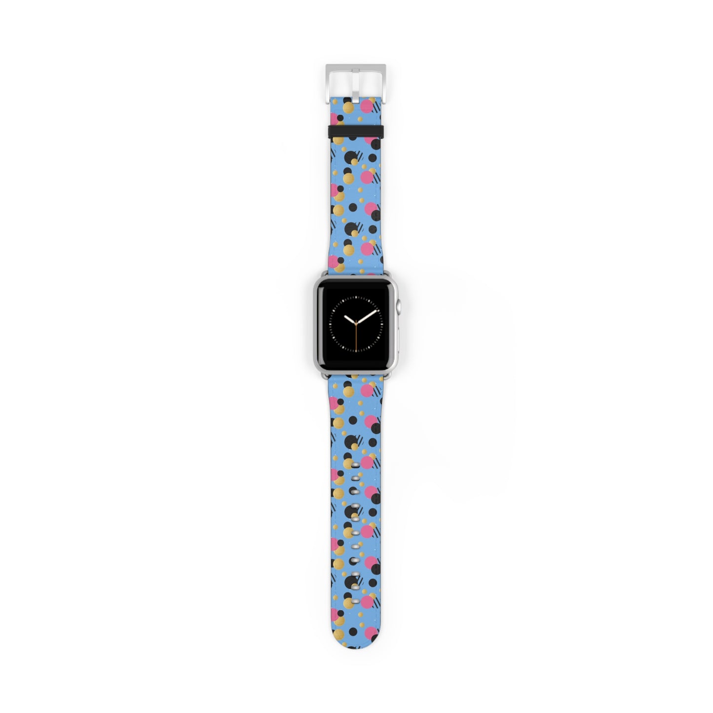 Pink Black Gold Polka Dot light Blue Apple Watch Band