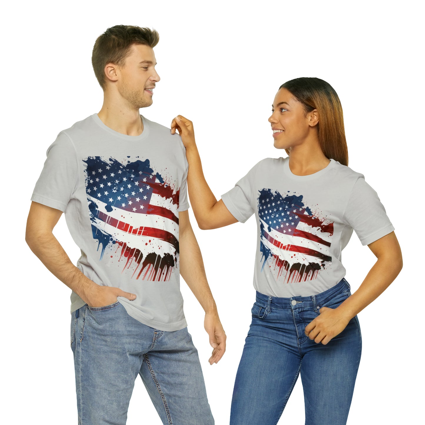 American Flag Unisex Jersey Short Sleeve Tee Patriotic July 4th