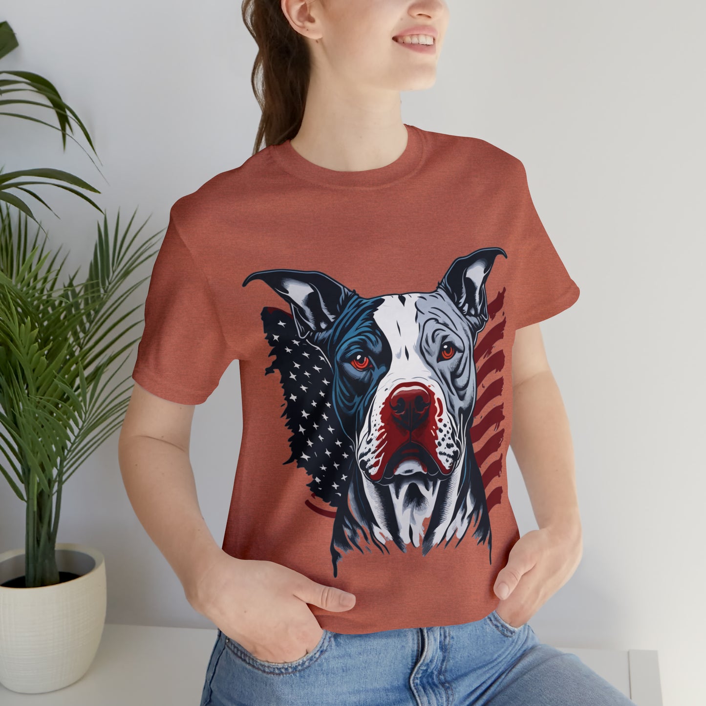 Pit bull 4th of July Unisex Jersey Short Sleeve Tee Patriotic