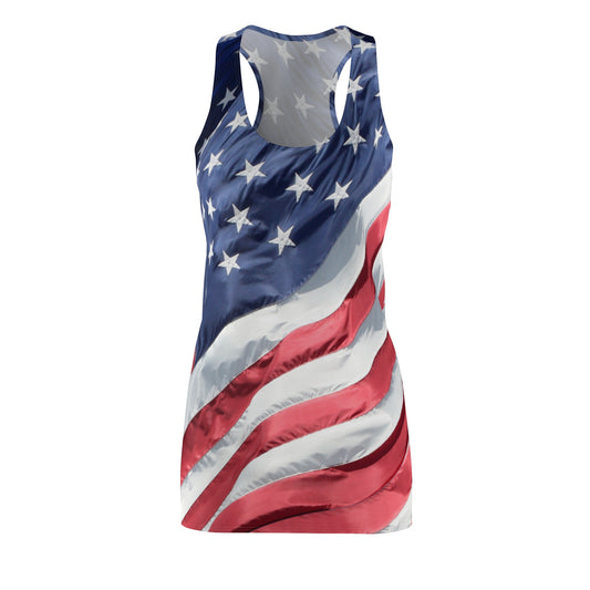 American flag dress Women's Racerback Dress Patriotic