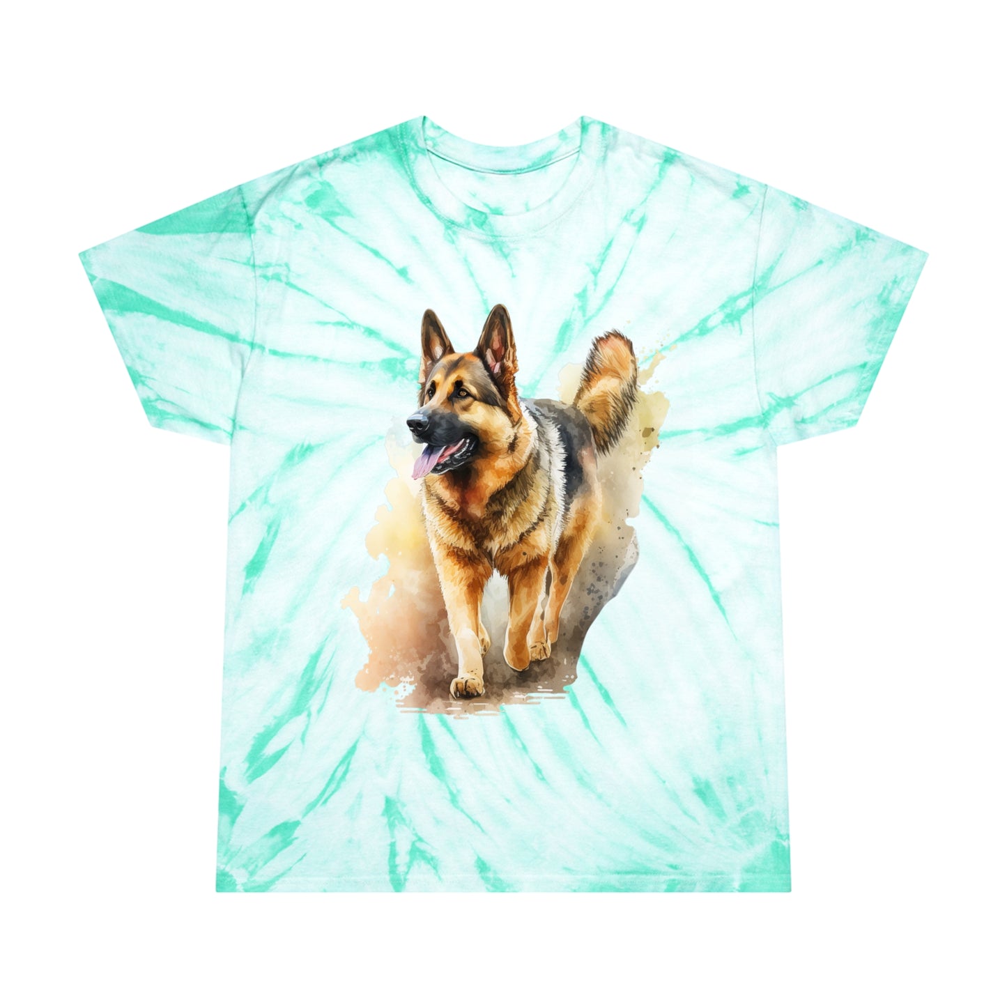 German Shepard pawprint Love Tie-Dye Tee, Cyclone