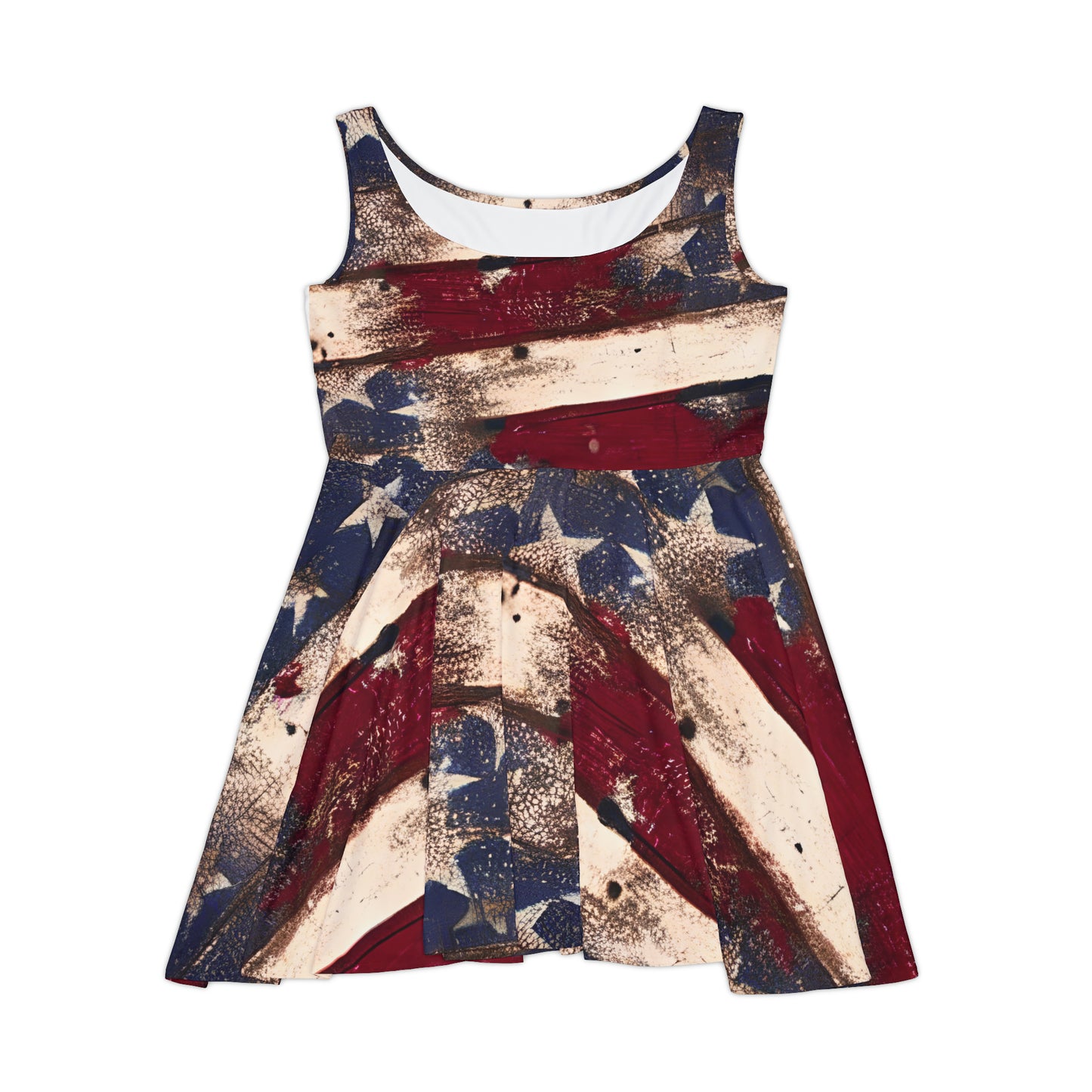 Distressed American Flag Women's Skater Dress Patriotic