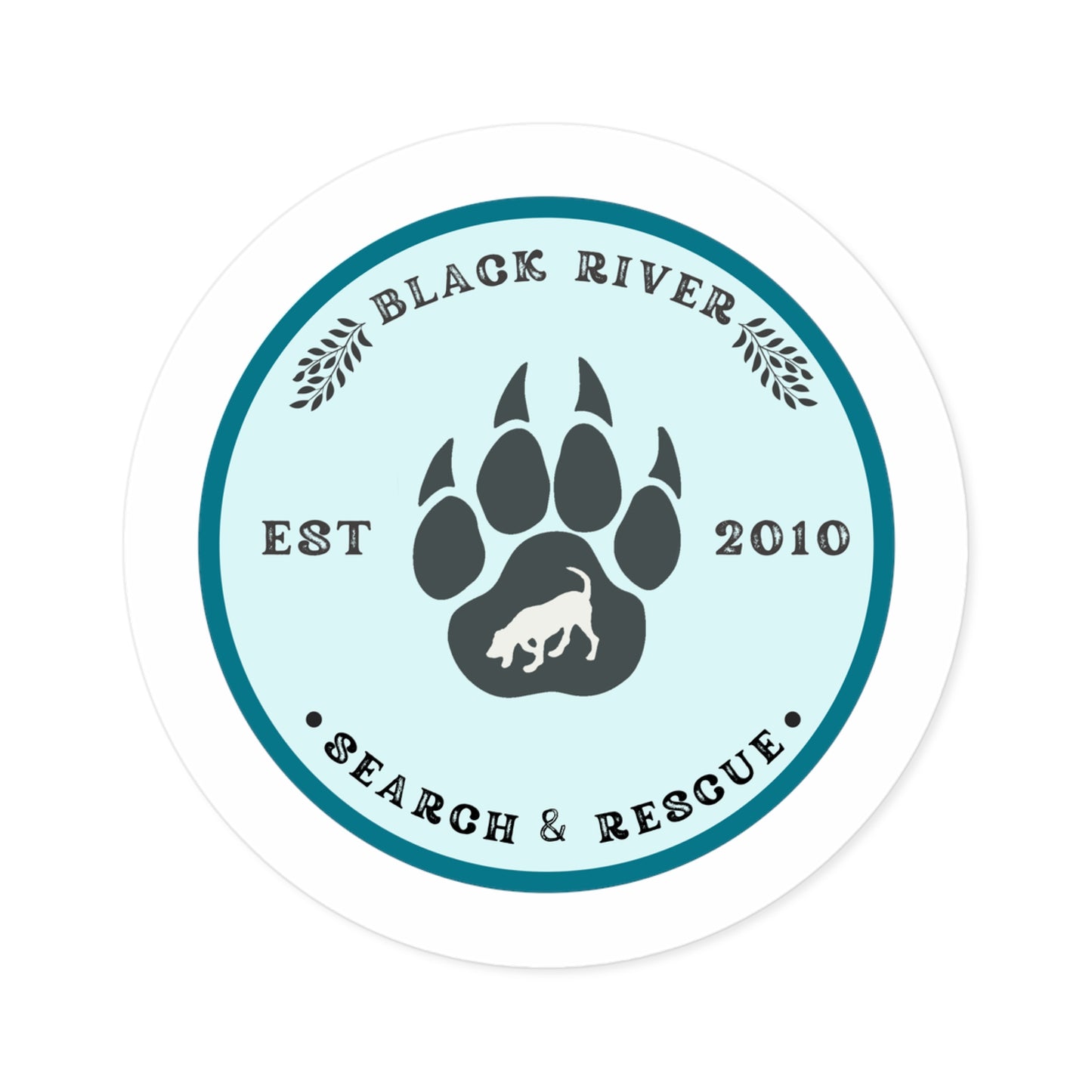 BRSAR Logo Round Stickers, Indoor\Outdoor, Multiple sizes, Turquoise