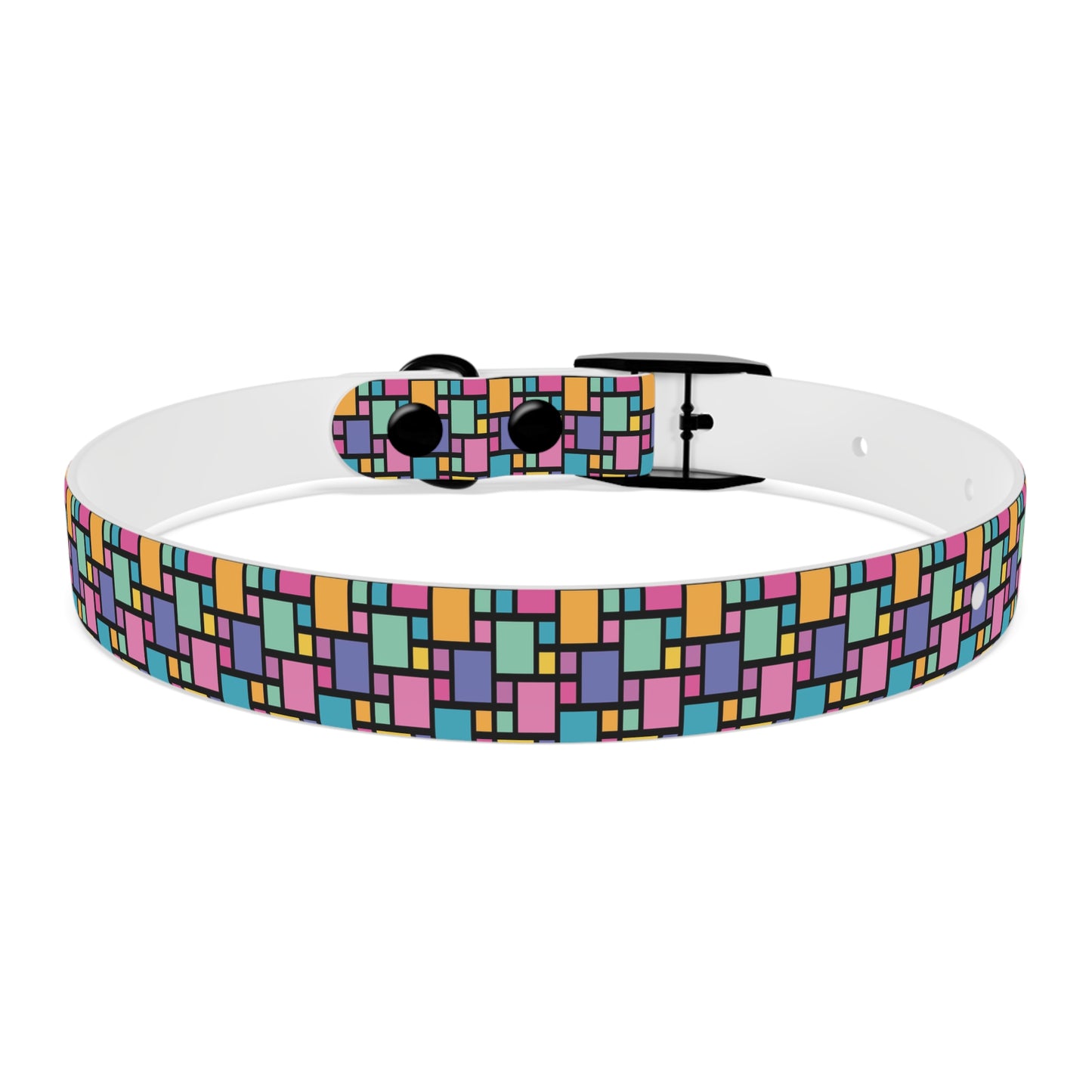 Retro Multicolor Plaid Dog Collar