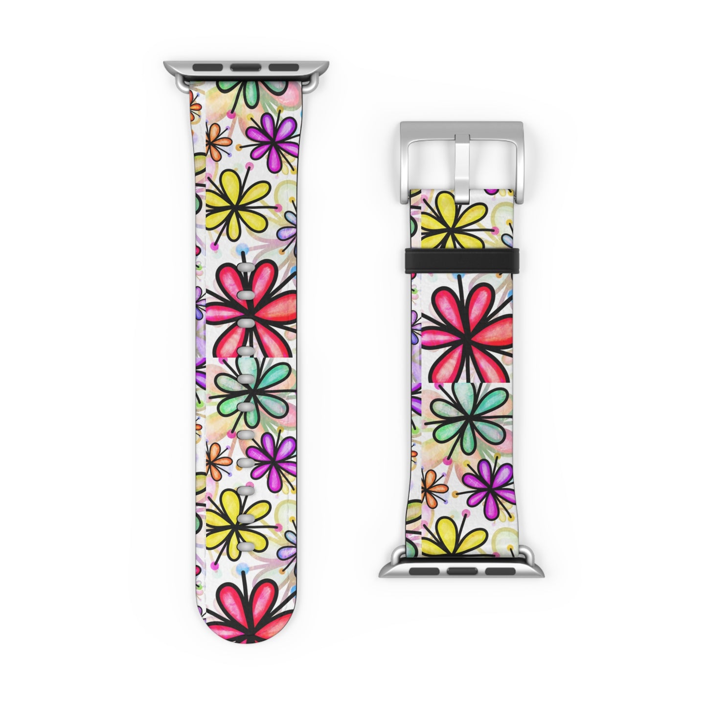 Retro flower multicolor Apple Watch Band floral