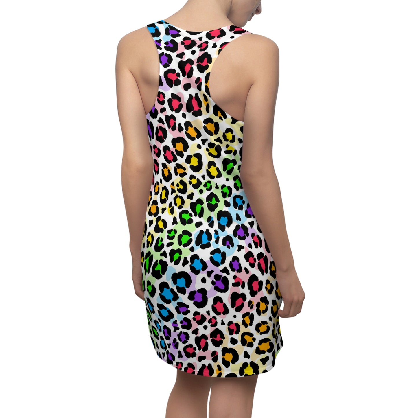 Women's Cut & Sew Racerback Dress Multicolor Leopard Print