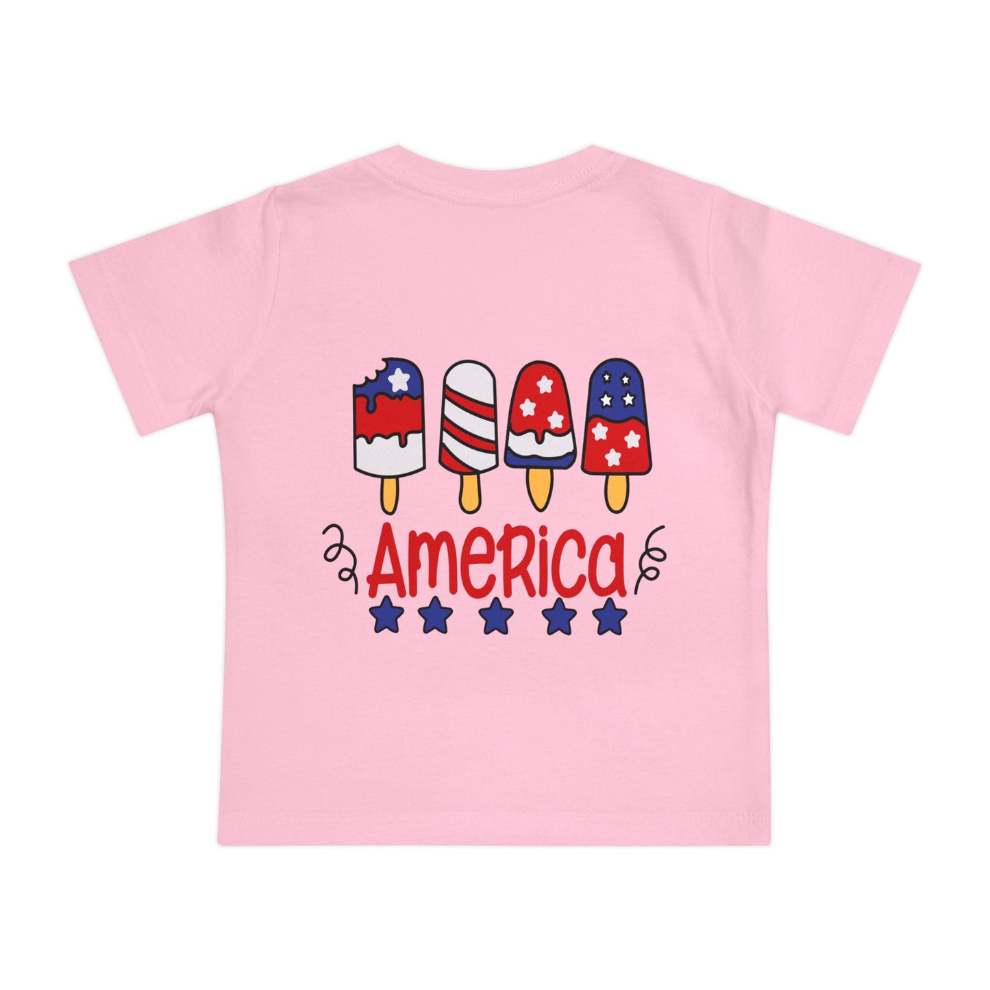 Red White and Cute 4th of July Baby Short Sleeve T-Shirt Patriotic