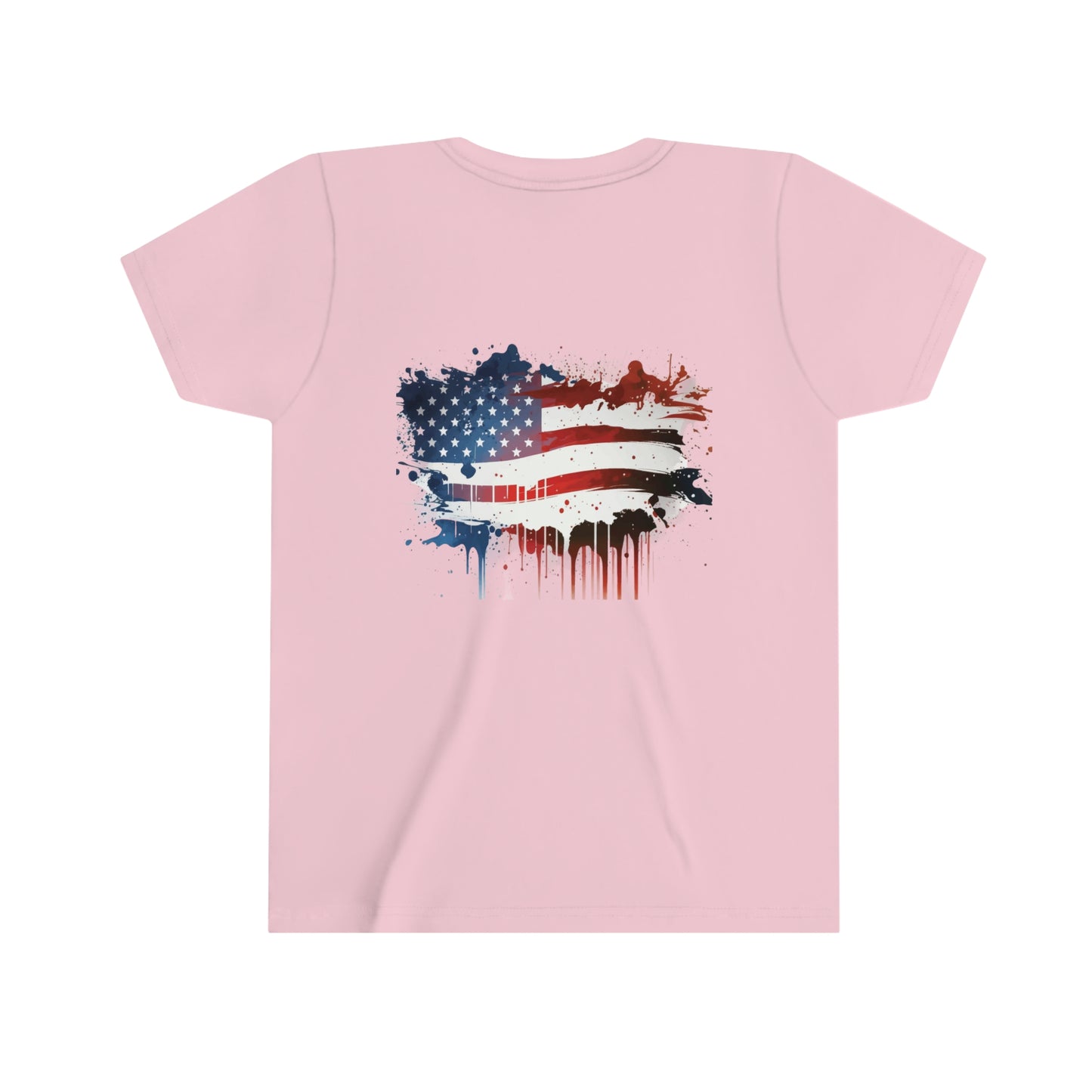 T-Rex July 4th Youth Short Sleeve Tee Patriotic American Flag Dinosaur t-shirt