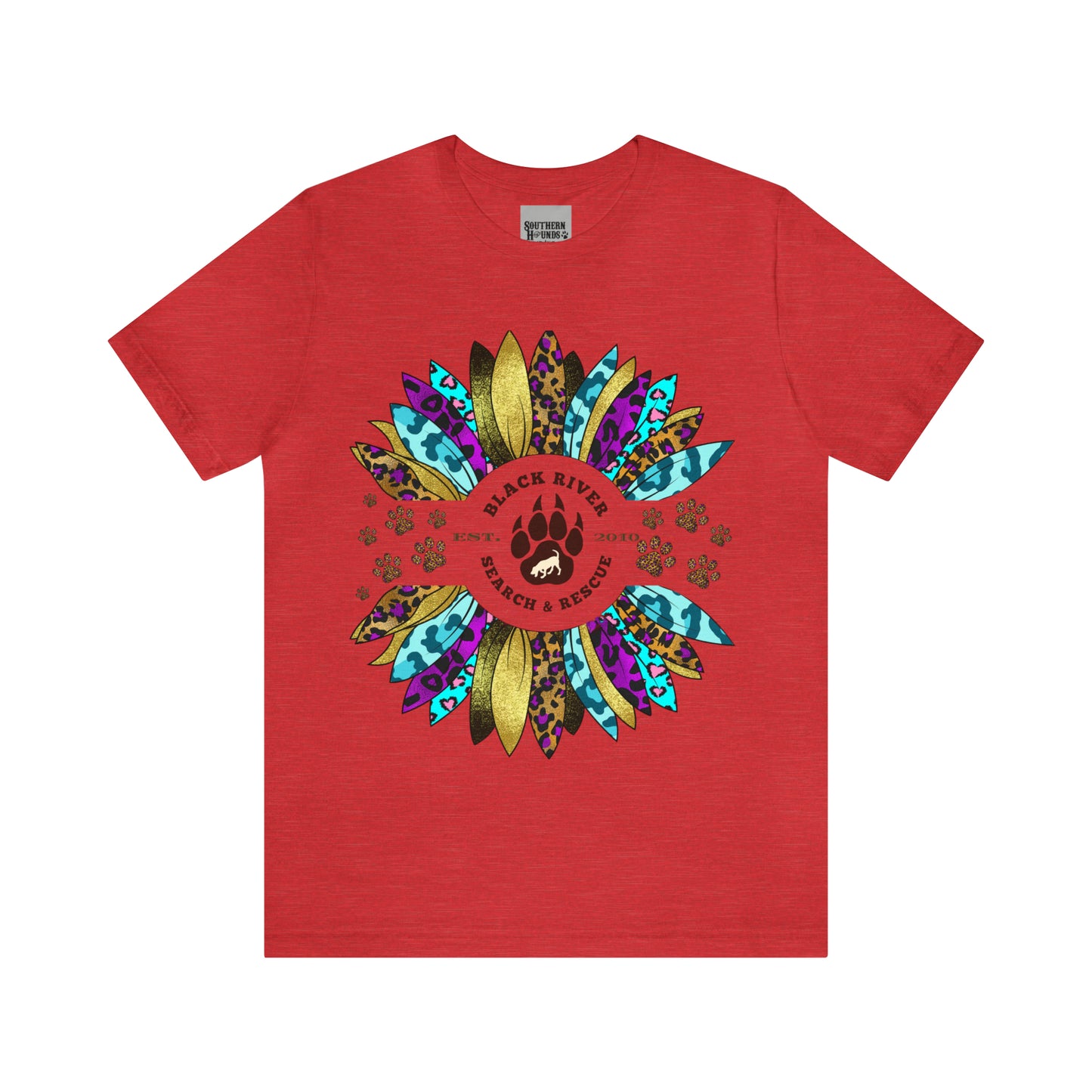 Black River Search & Rescue Logo Multicolor Sunflower Unisex Jersey Short Sleeve Tee