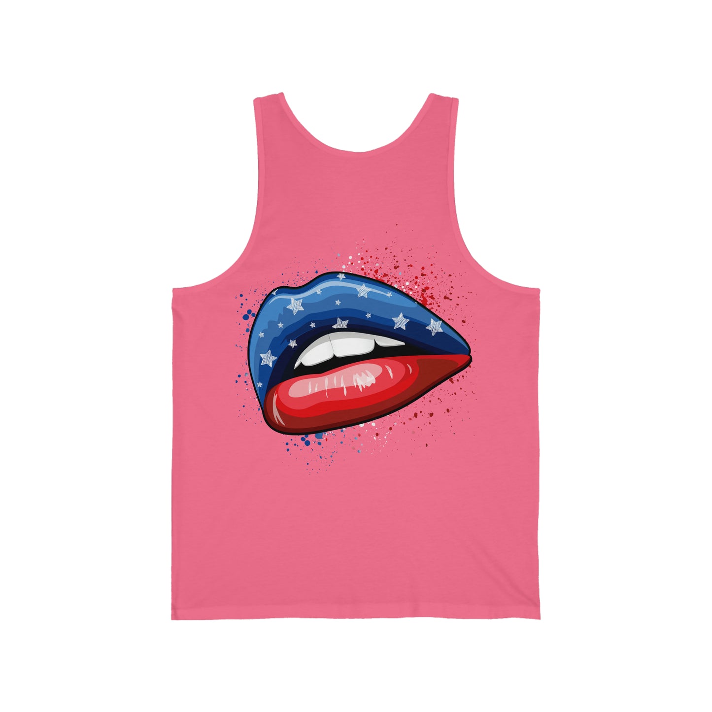 4th of July Lips Unisex Jersey Tank Patriotic