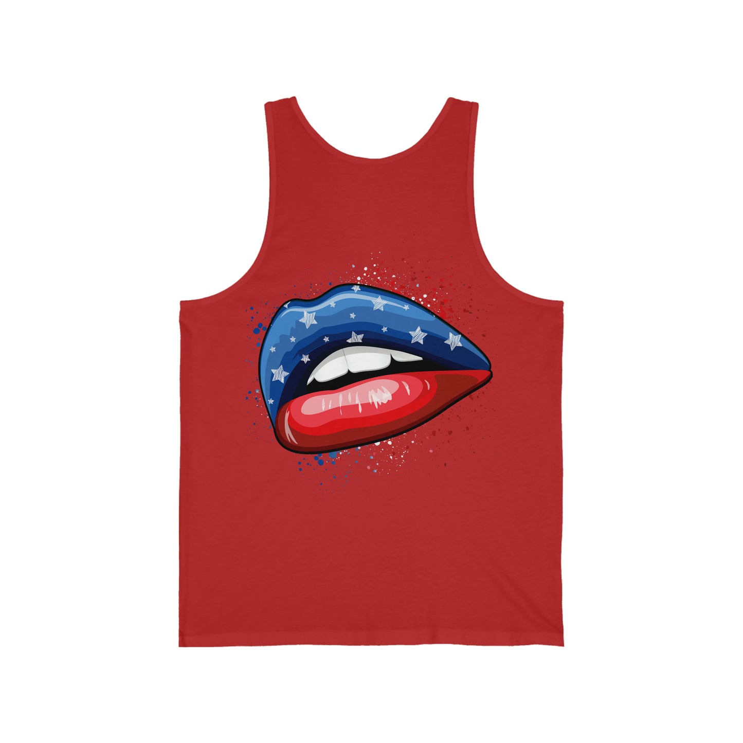 4th of July Lips Unisex Jersey Tank Patriotic