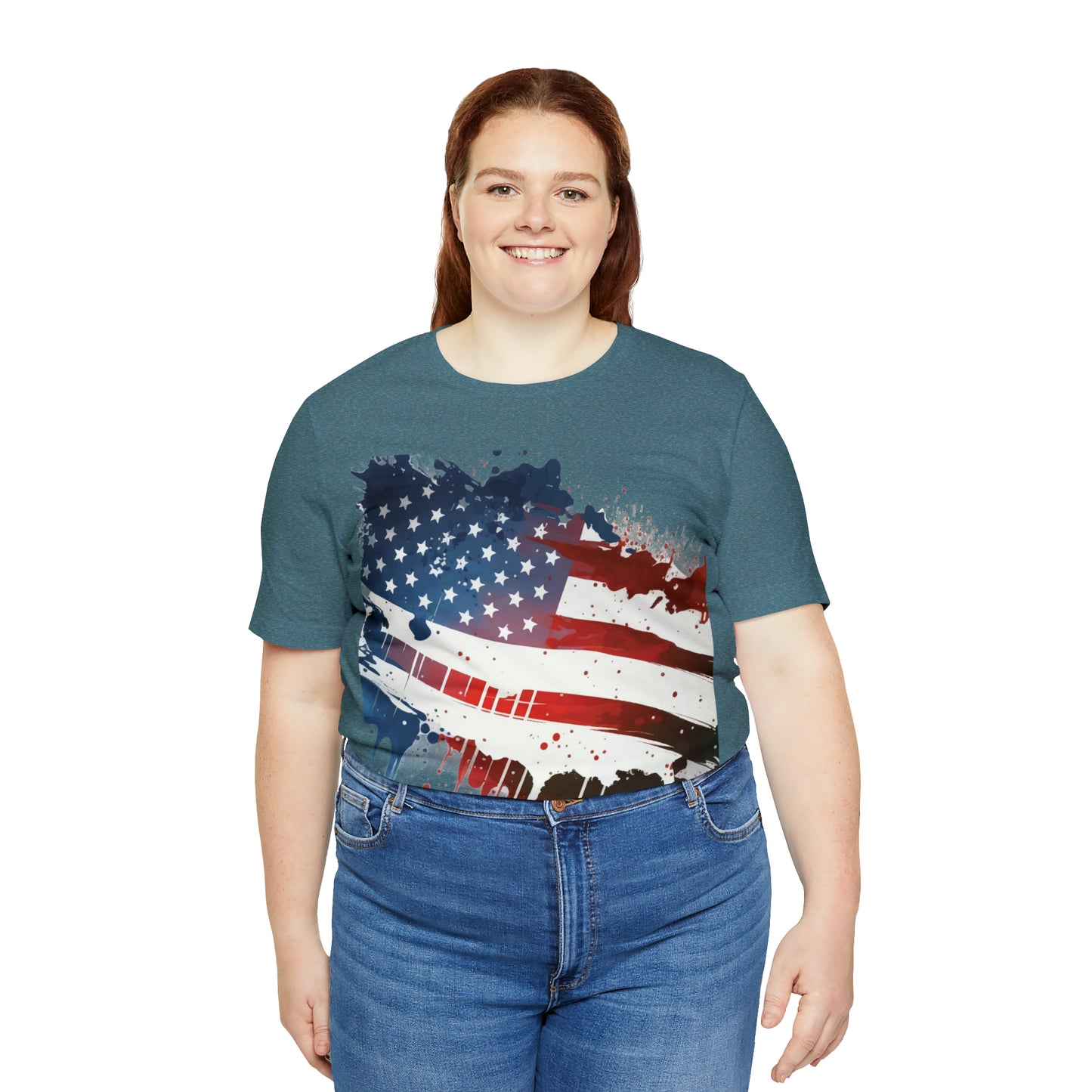 American Flag Unisex Jersey Short Sleeve Tee Patriotic July 4th