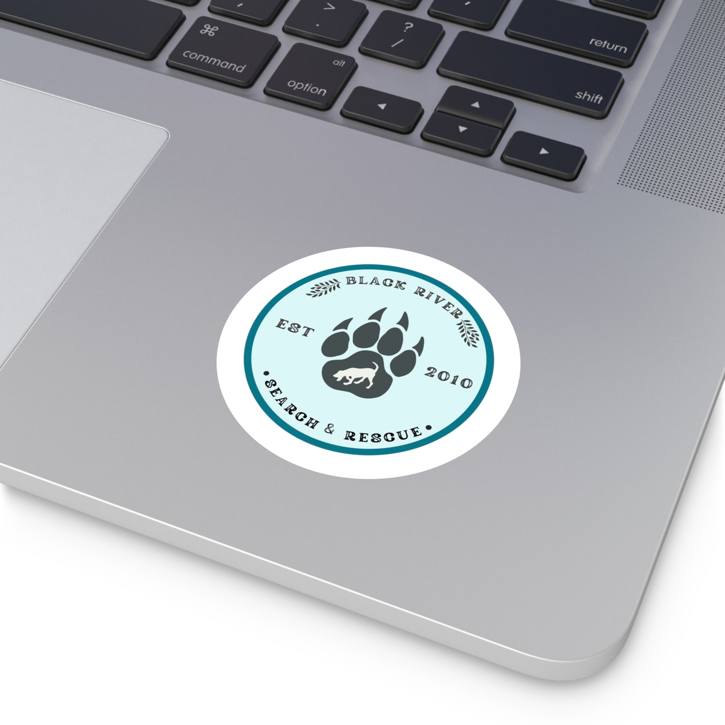 BRSAR Logo Round Stickers, Indoor\Outdoor, Multiple sizes, Turquoise