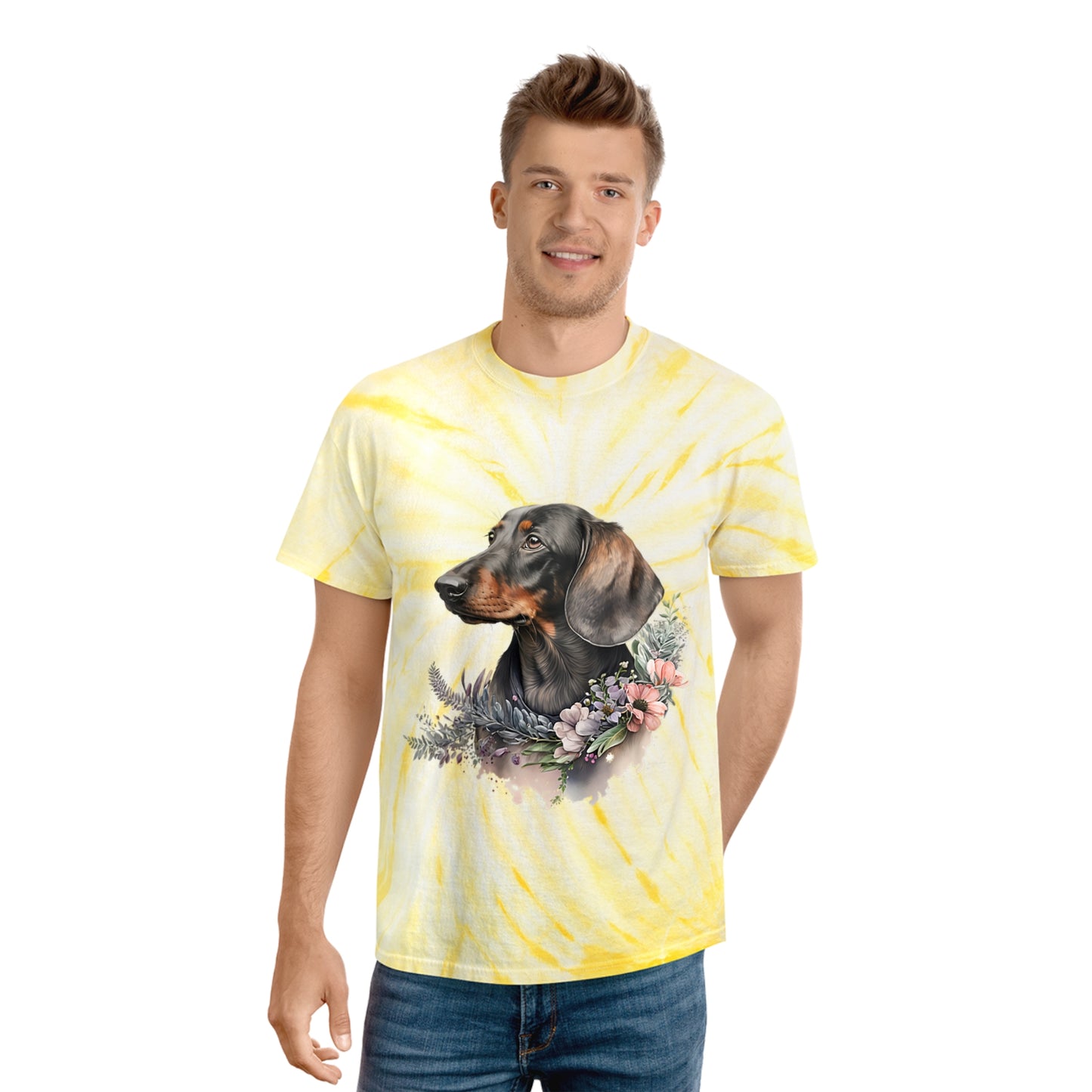 Dachshund pawprint Love Tie-Dye Tee, Cyclone