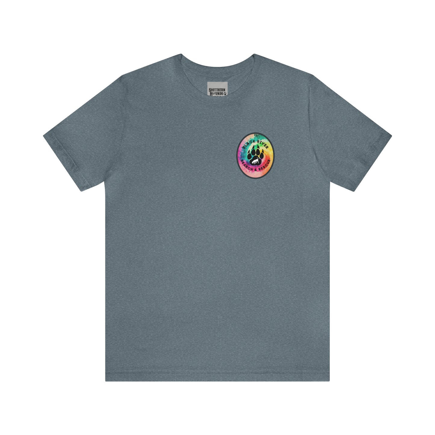 Tie Dye Black River Search & Rescue Logo Unisex Jersey Short Sleeve Tee