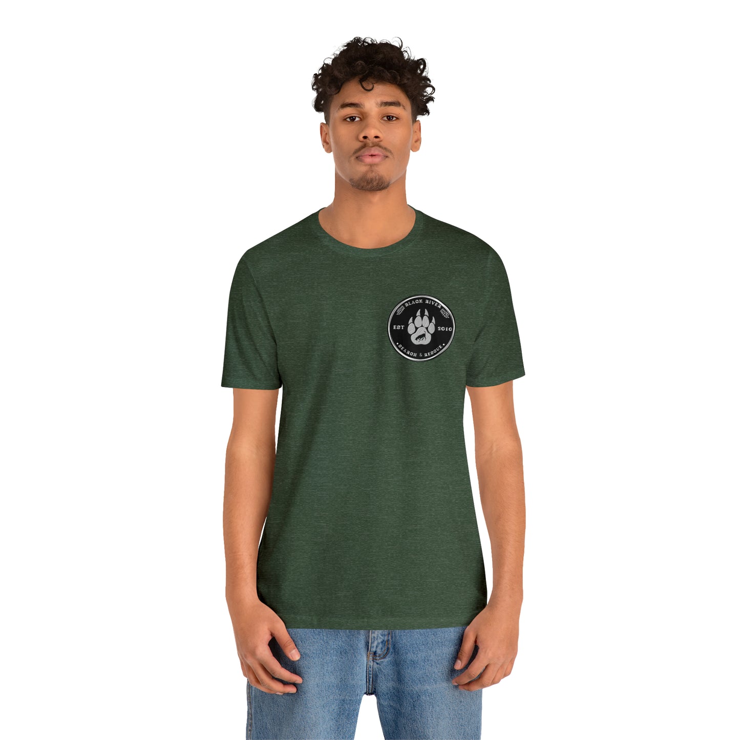 Black River Search & Rescue Logo Black Unisex Jersey Short Sleeve Tee