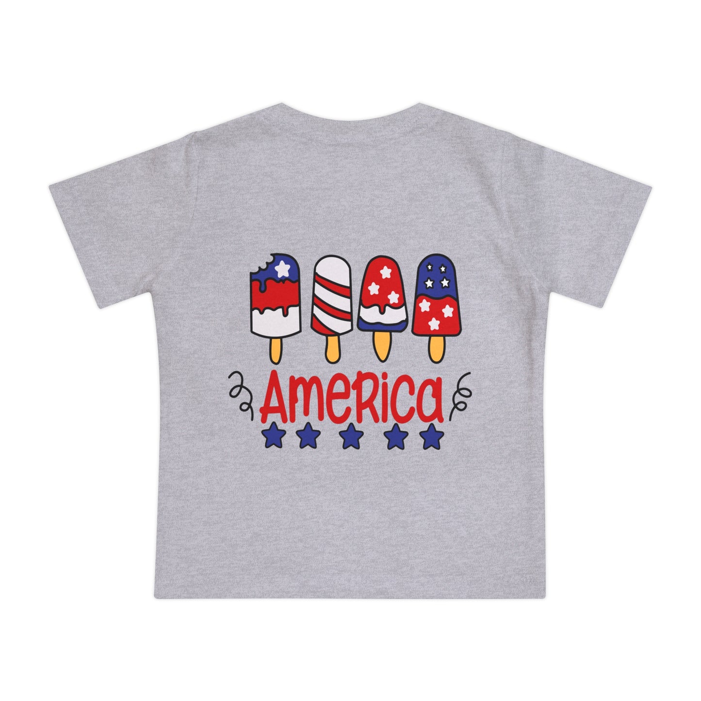 Red White and Cute 4th of July Baby Short Sleeve T-Shirt Patriotic