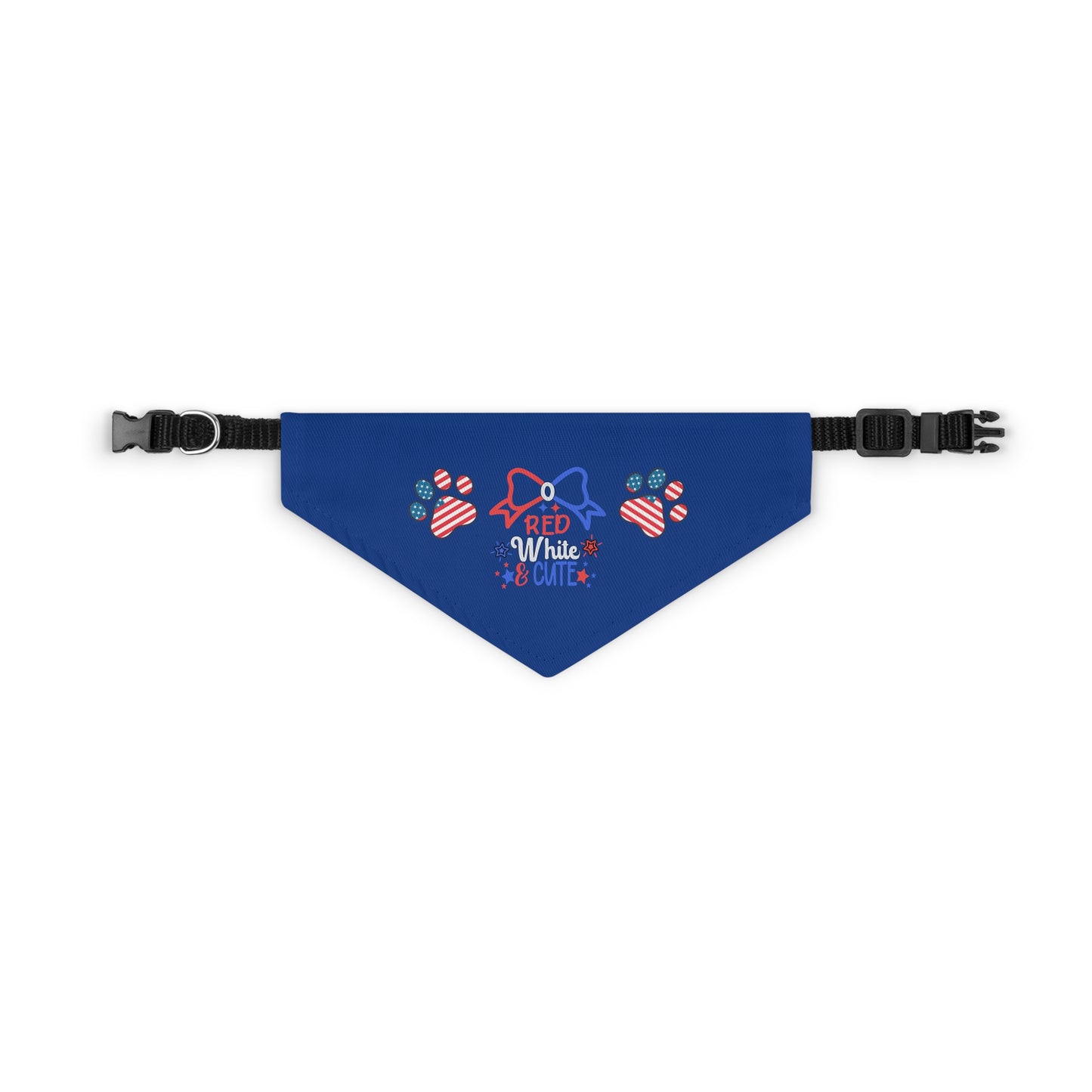 Patriotic Pet Bandana Collar Red White and Cute Bow July 4th Patriotic