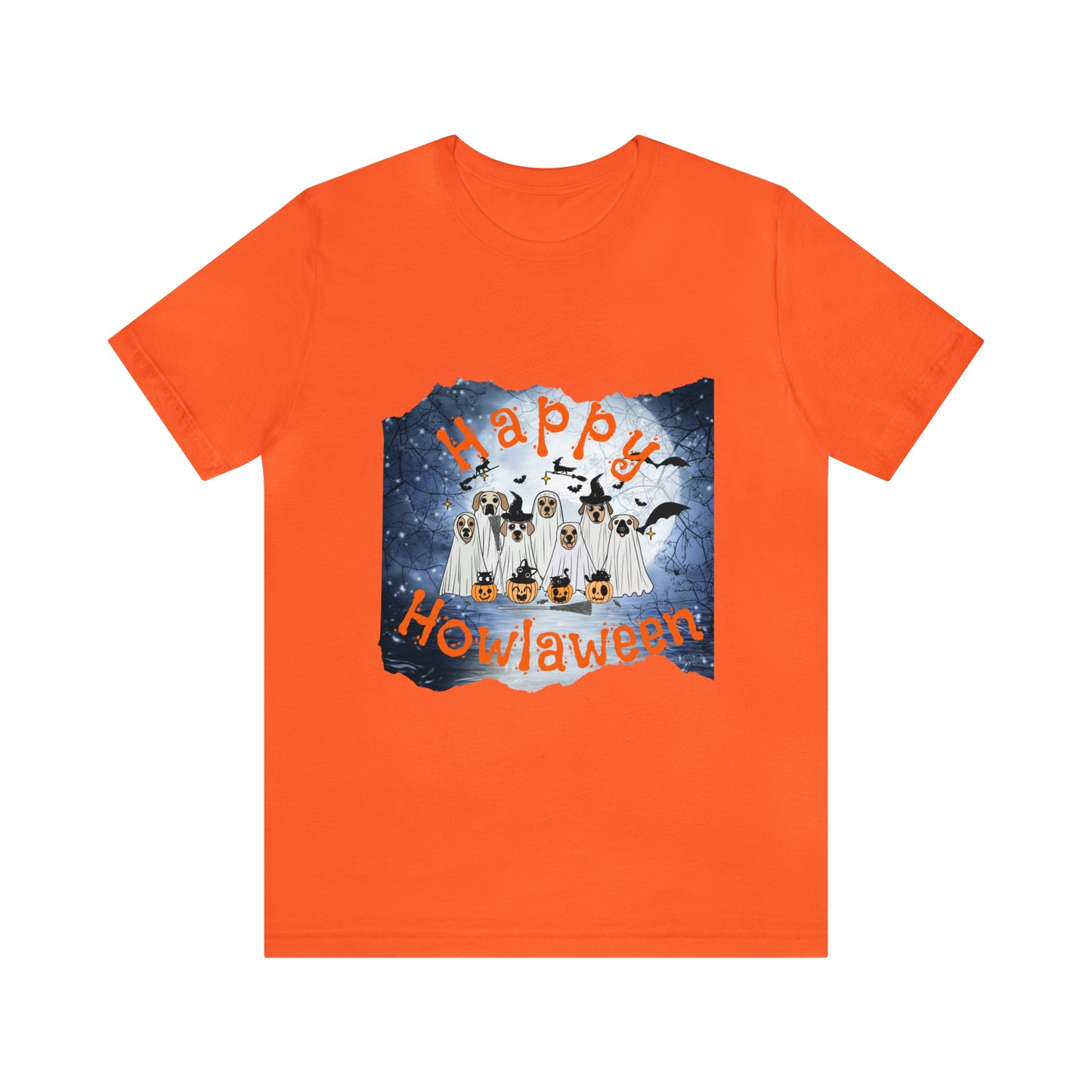 Happy Howlaween Dog Short Sleeve Tee, Halloween shirt