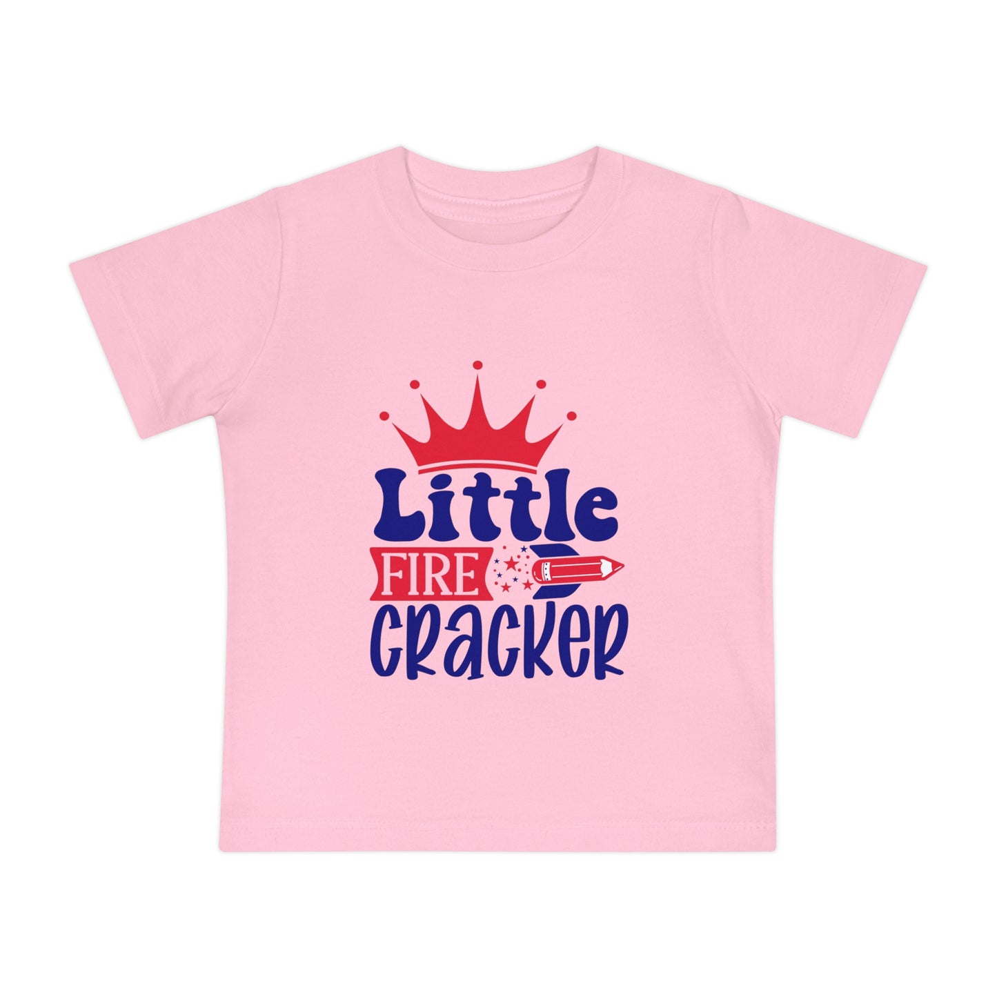 Little firecracker 4th of July Baby Short Sleeve T-Shirt Patriotic