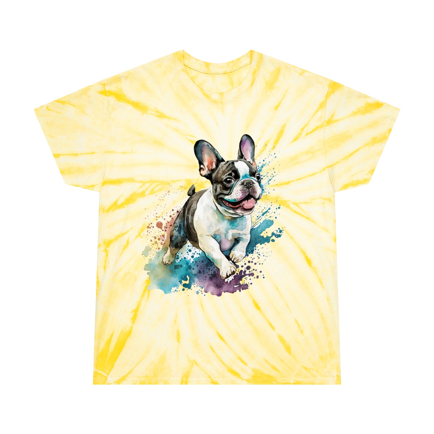 French Bulldog pawprint Love Tie-Dye Tee, Cyclone