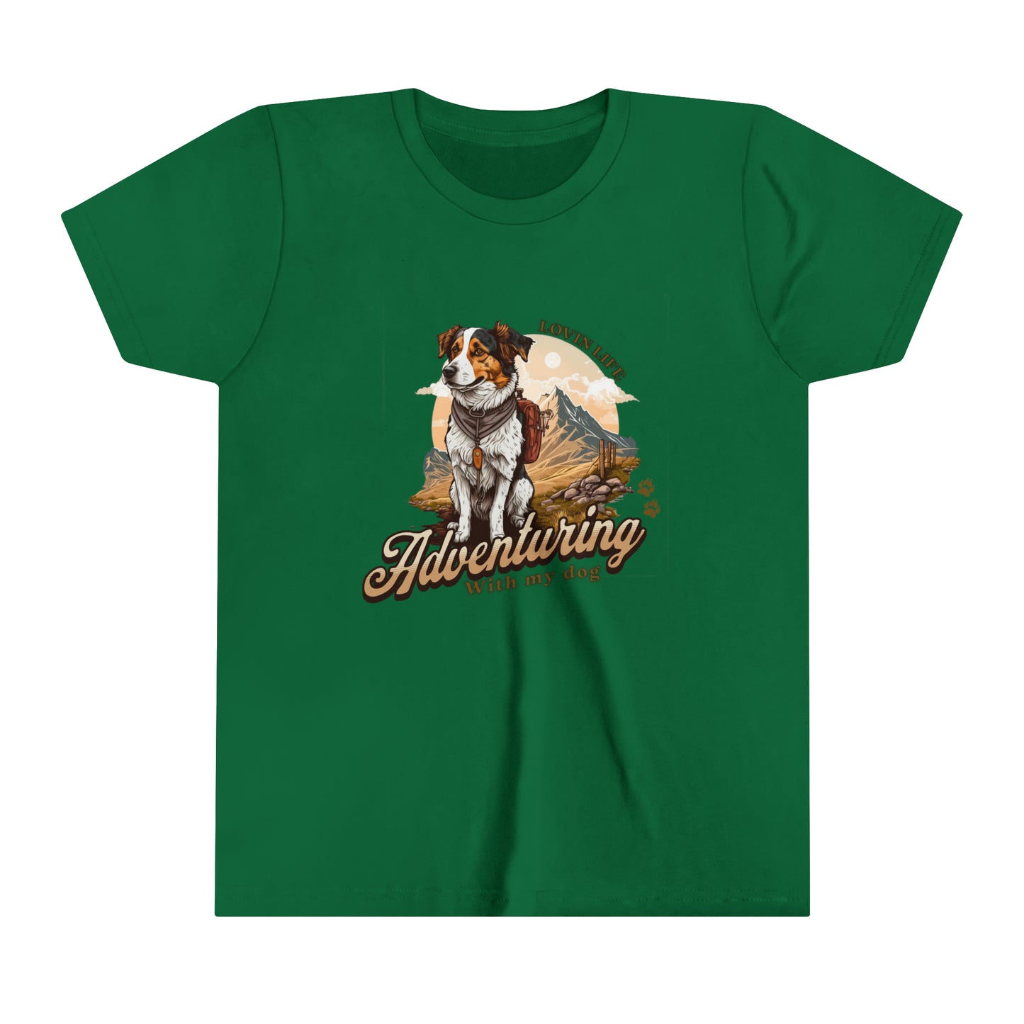 Outdoor Dog Youth Short Sleeve , Adventuring with my dog