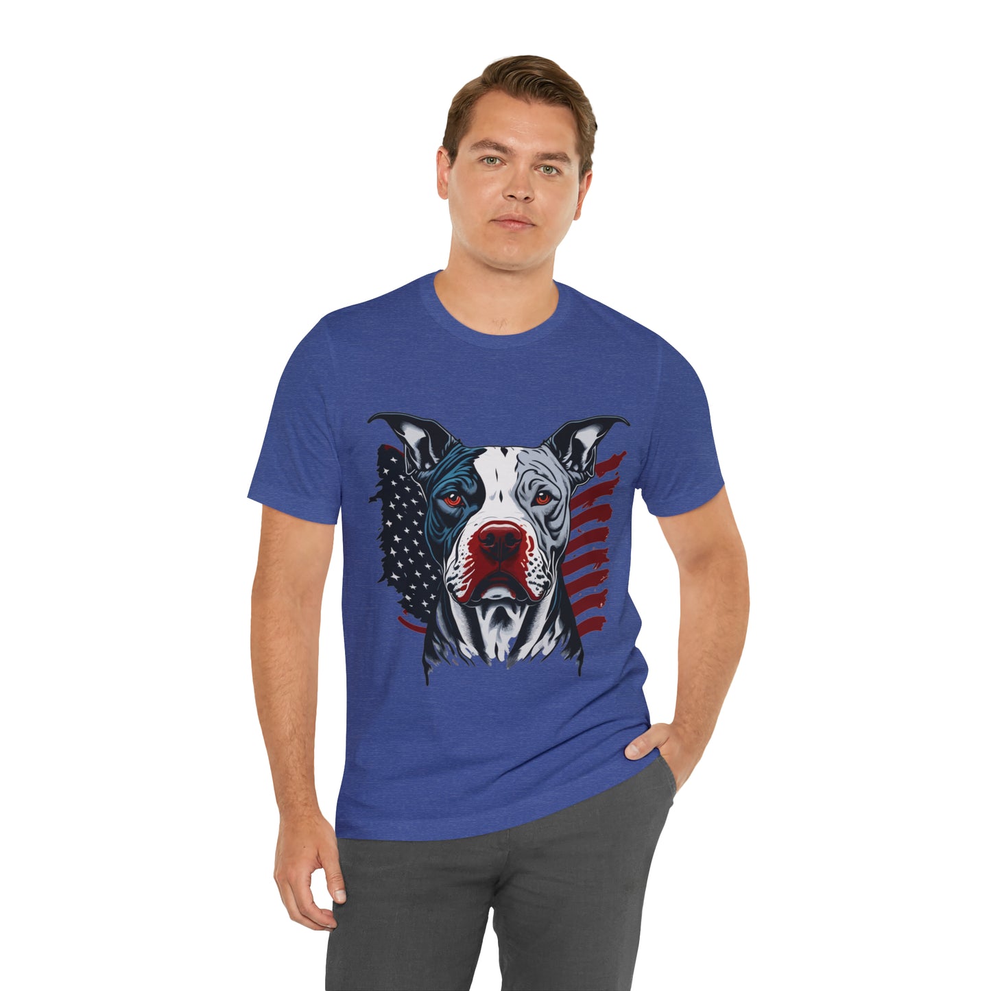 Pit bull 4th of July Unisex Jersey Short Sleeve Tee Patriotic