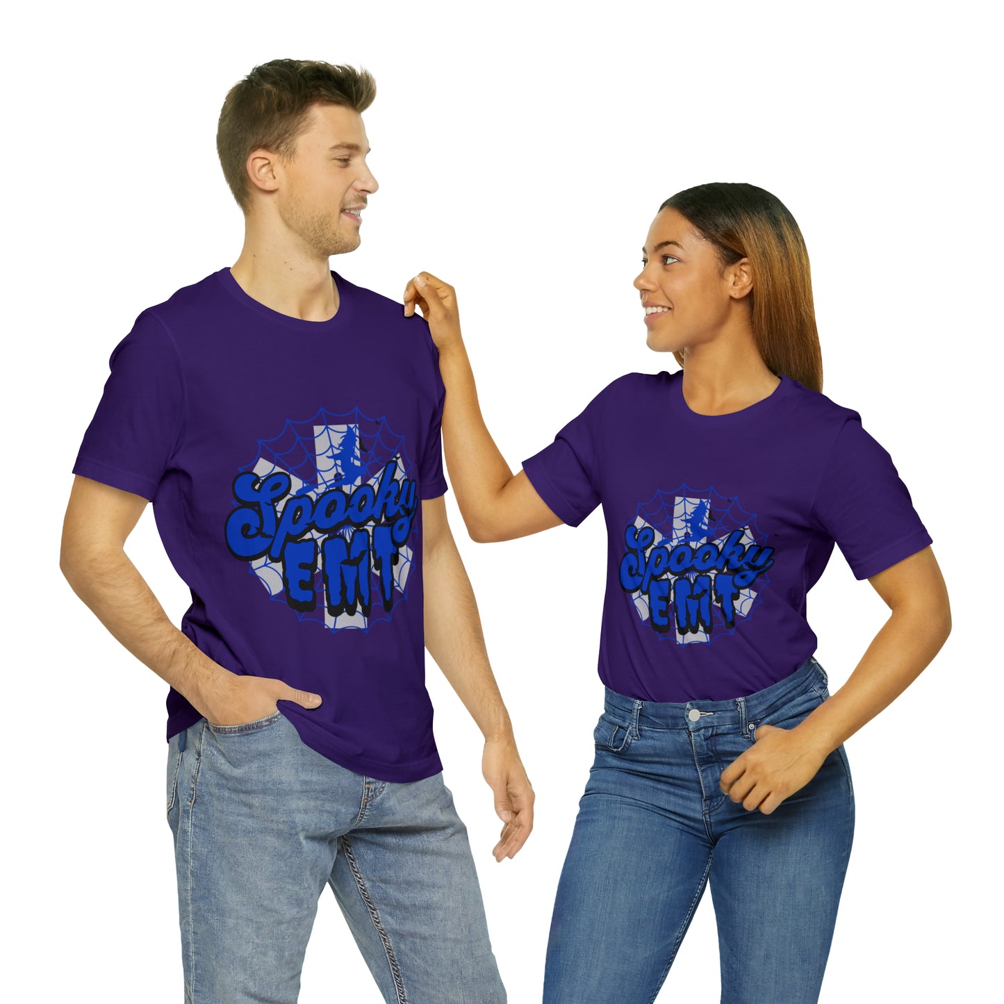 Fun Halloween EMT T-shirt, Blue Spooky EMT shirt, EMT shirt, Halloween shirt,