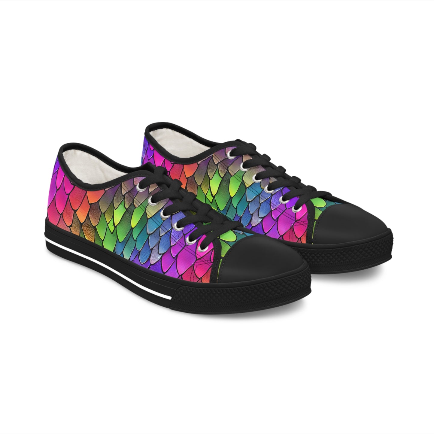 Multicolor Dragon Scales Women's Low Top Sneakers