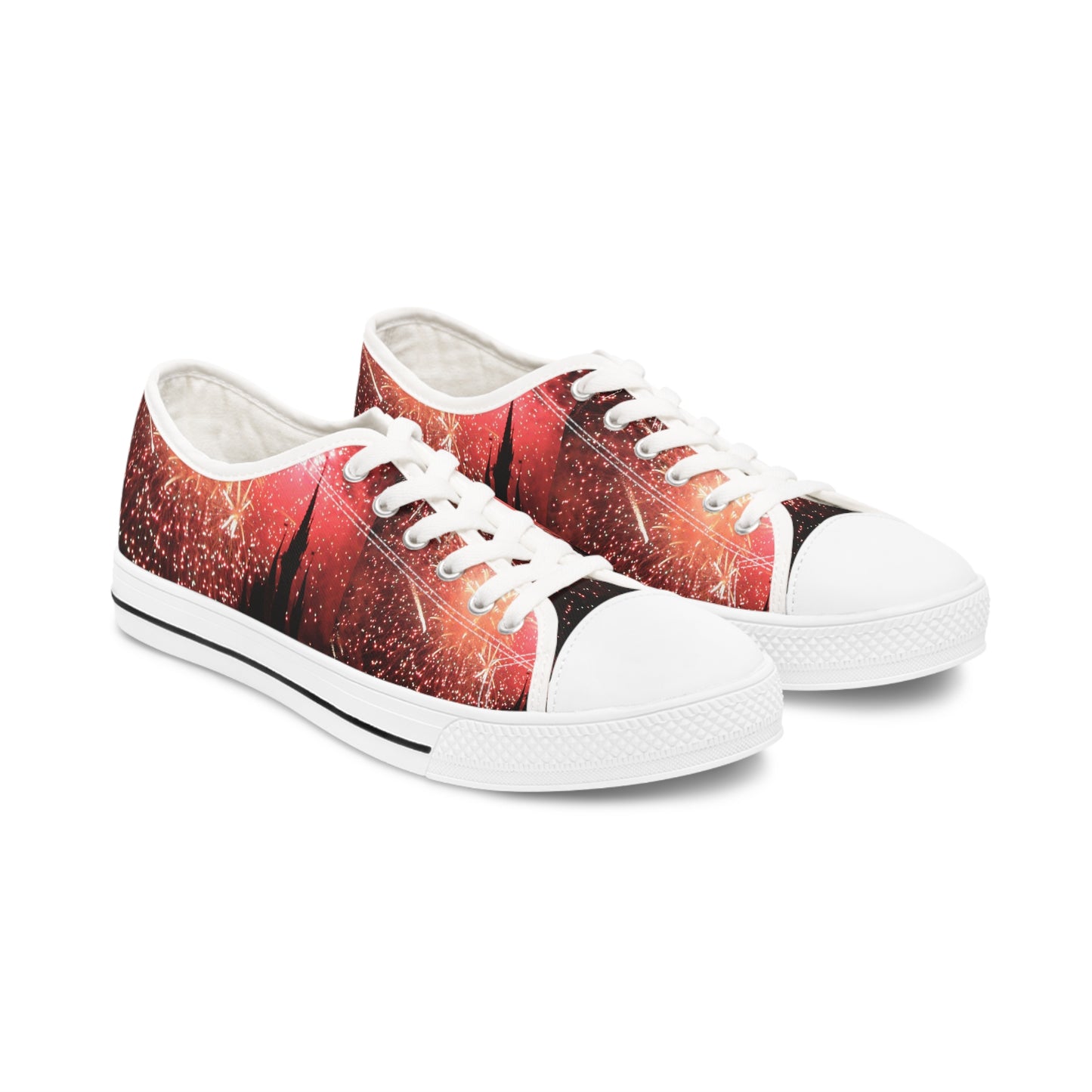 Women's Low Top Sneakers, castle, fireworks