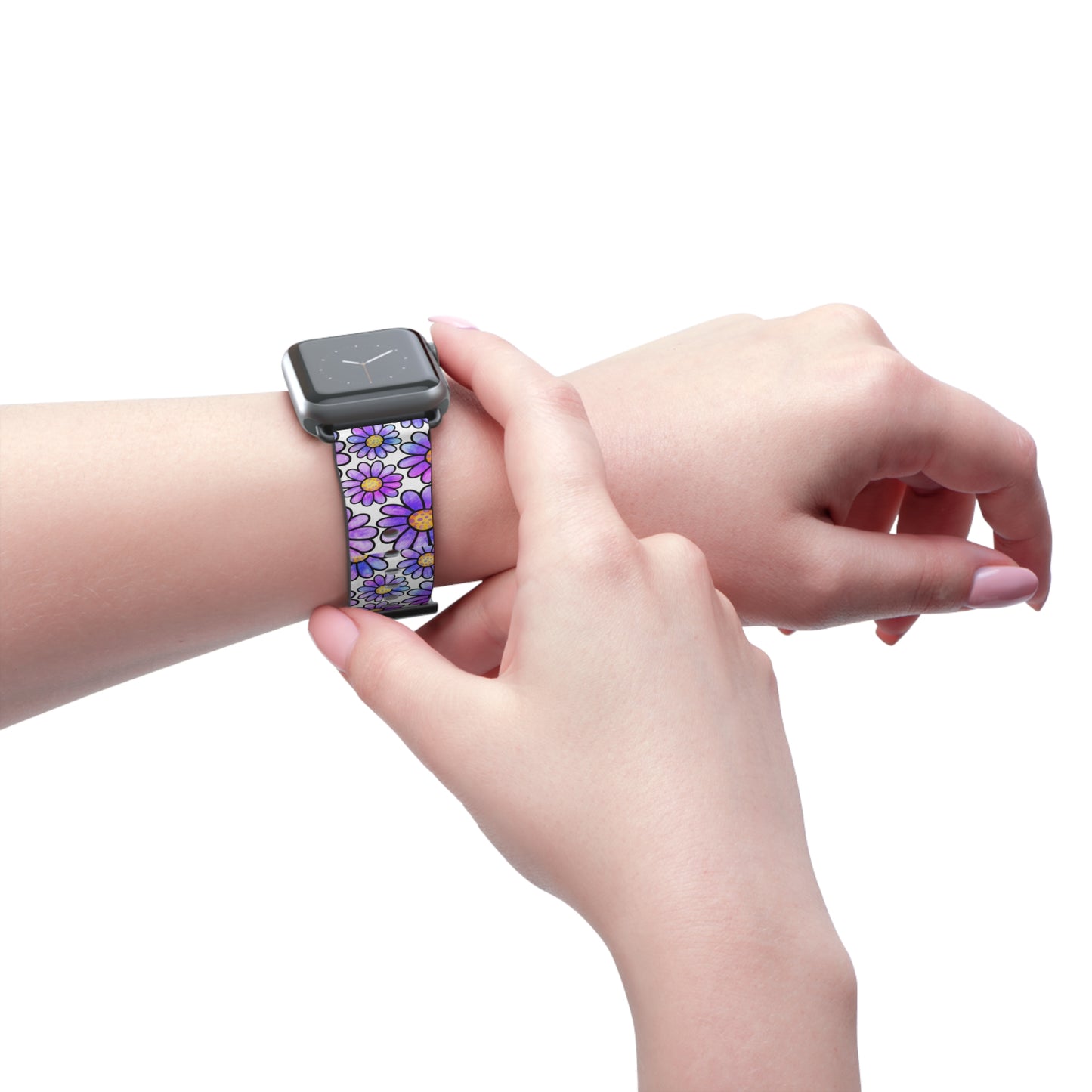 Retro Purple Flower Apple Watch Band