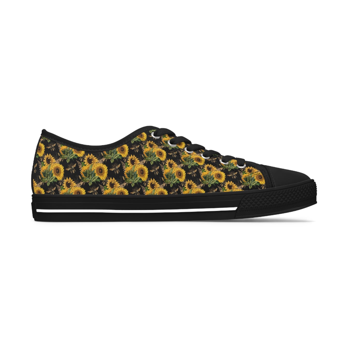 Women's Low Top Sunflower and Bee Sneakers