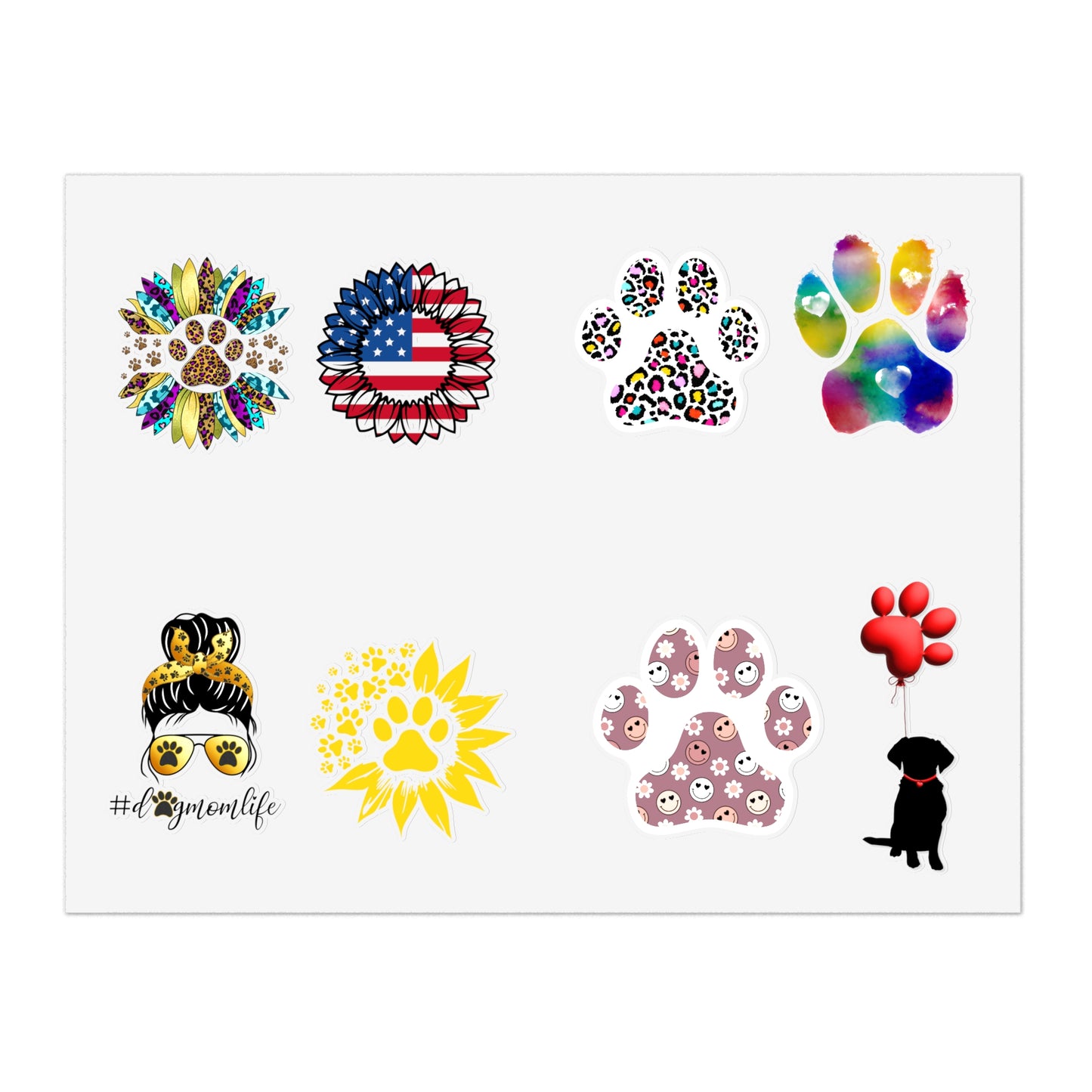 Dog Paw and Sunflower Sticker Sheets