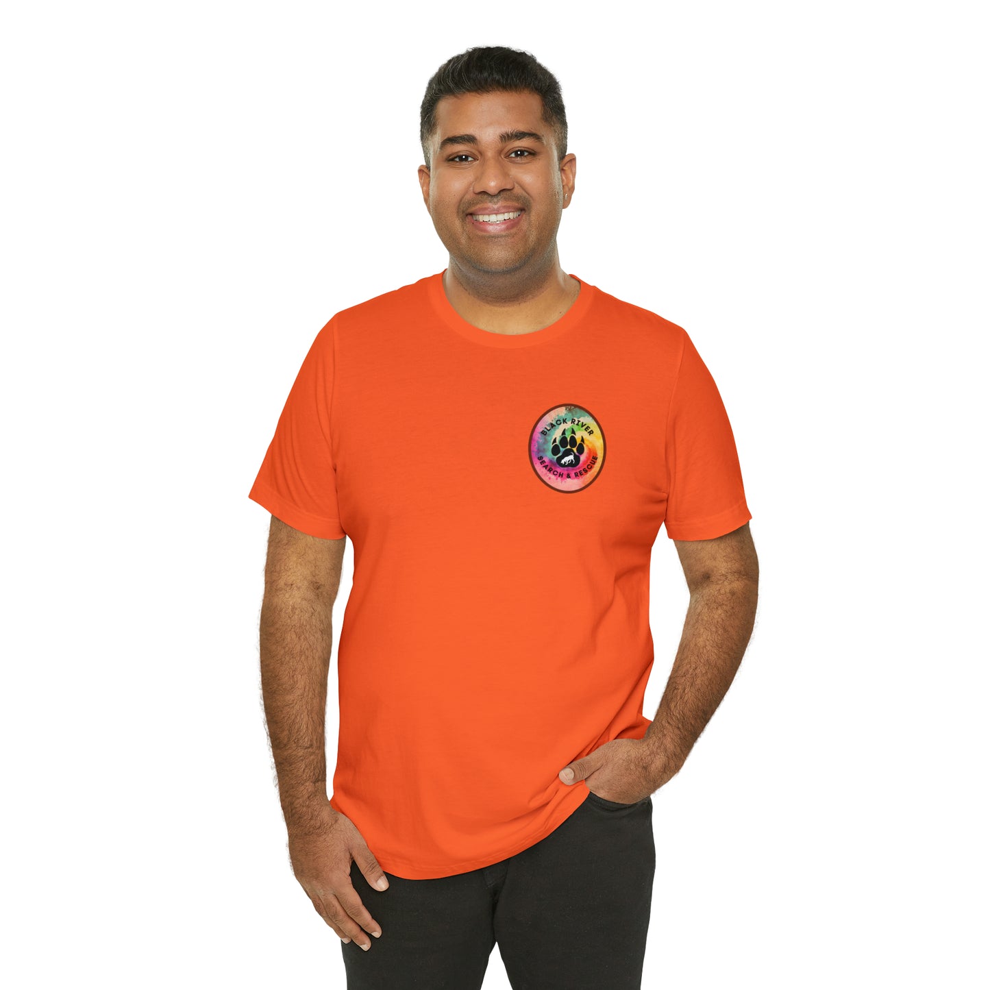 Tie Dye Black River Search & Rescue Logo Unisex Jersey Short Sleeve Tee