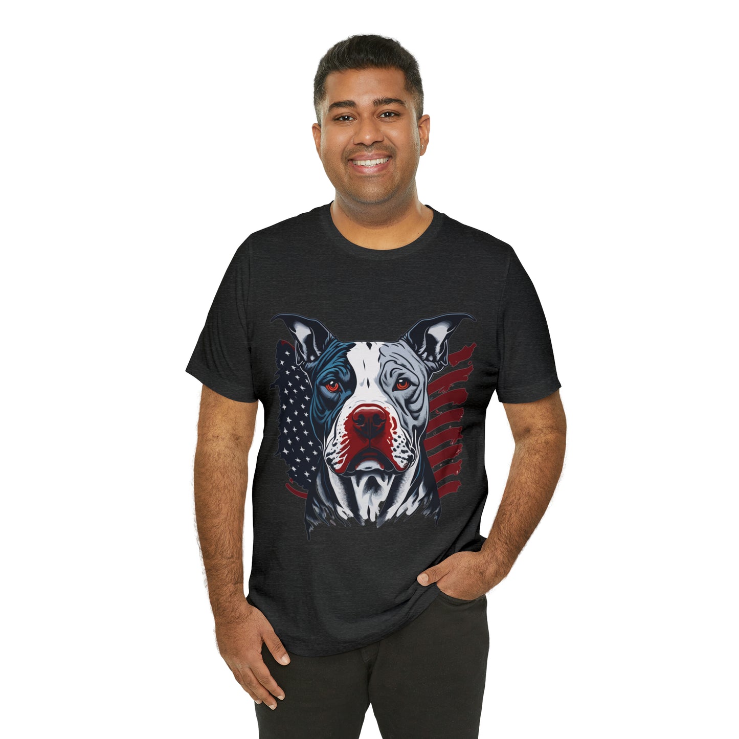 Pit bull 4th of July Unisex Jersey Short Sleeve Tee Patriotic