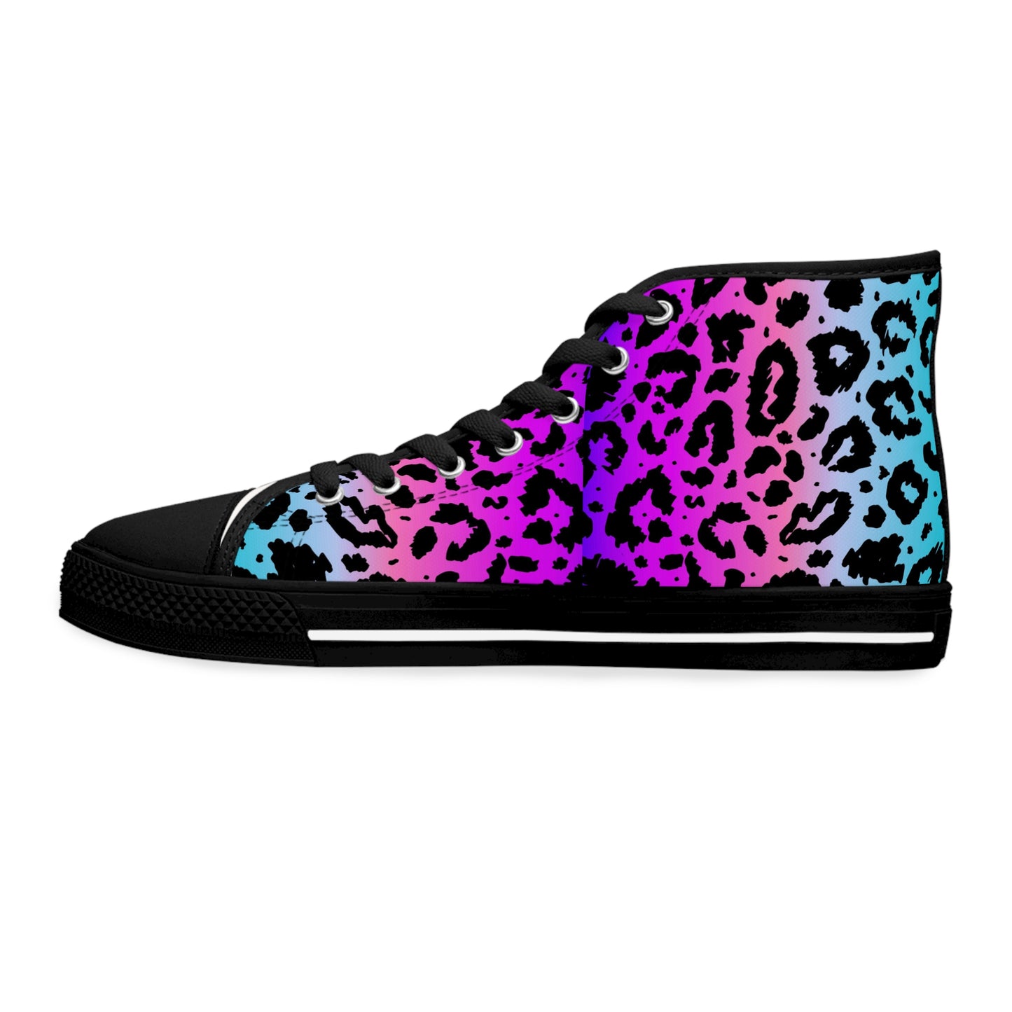 Rainbow Leopard Print Women's High Top Sneakers